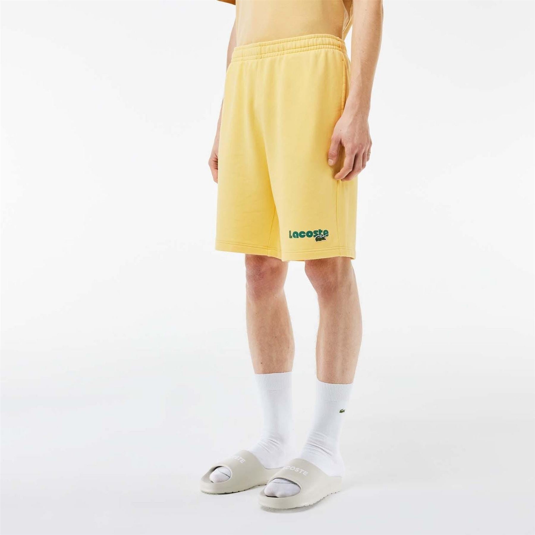 Lacoste Effect Printed Fleece Shorts