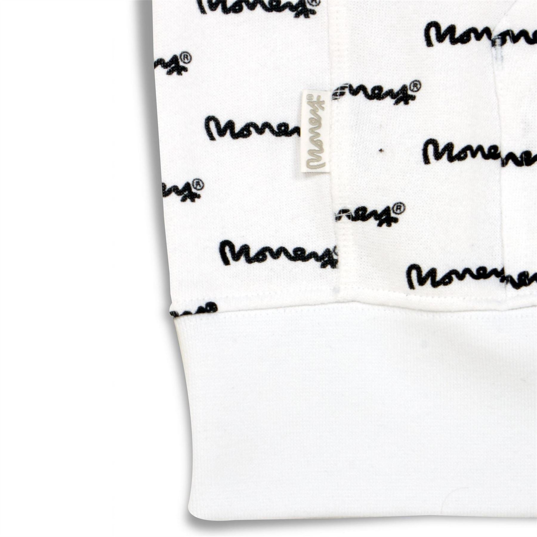 Money Signature Print Hooded Long Sleeve Sweatshirt
