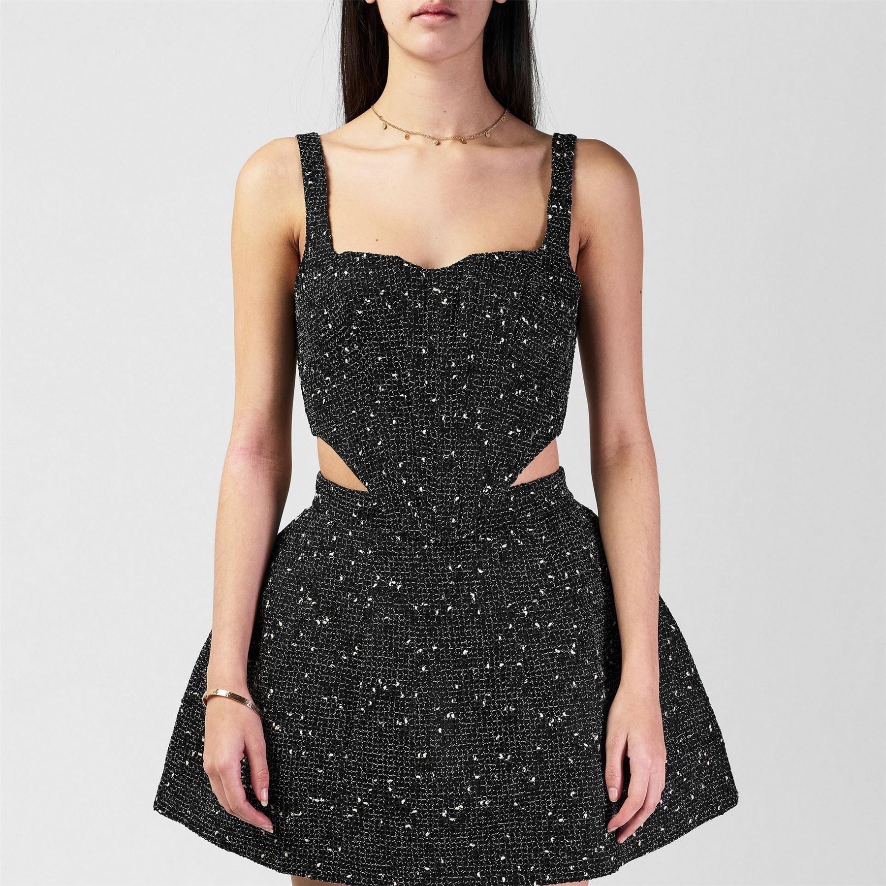 Bardot Boucle Square Neck Corset Top