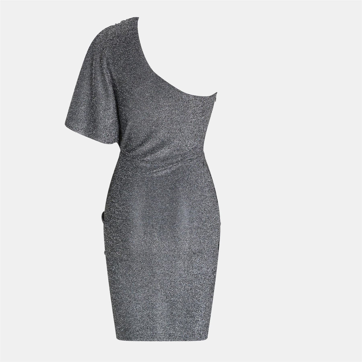 AX Paris Sparkle One Sleeve Drape Wrap Mini Dress