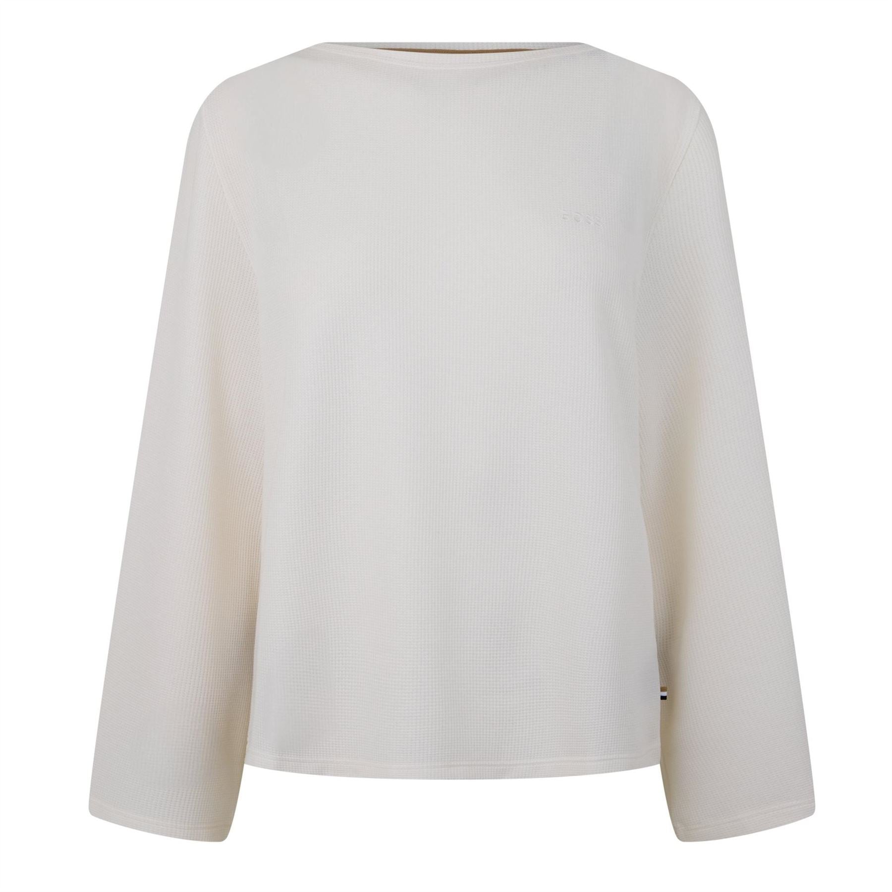 Boss Waffle Cotton Long Sleeve Pyjama Tops