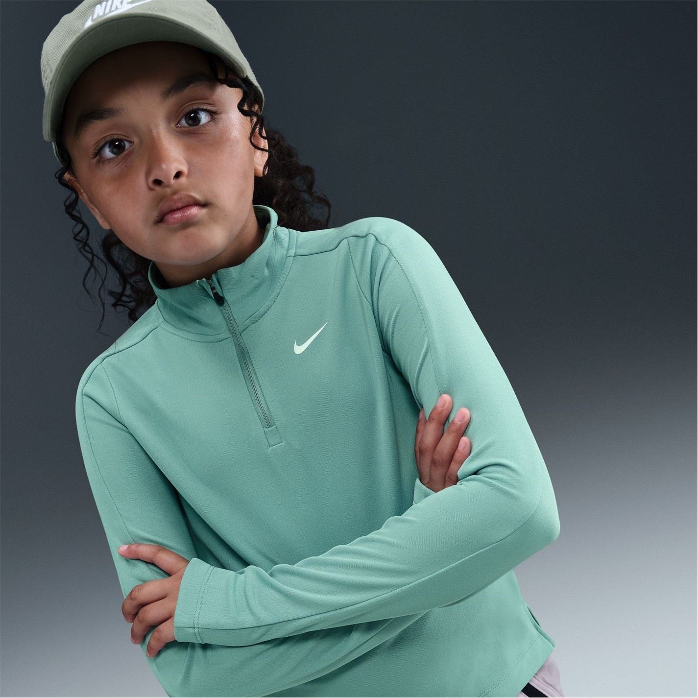 Nike Older Girls Dri Fit Long Sleeve Half Zip