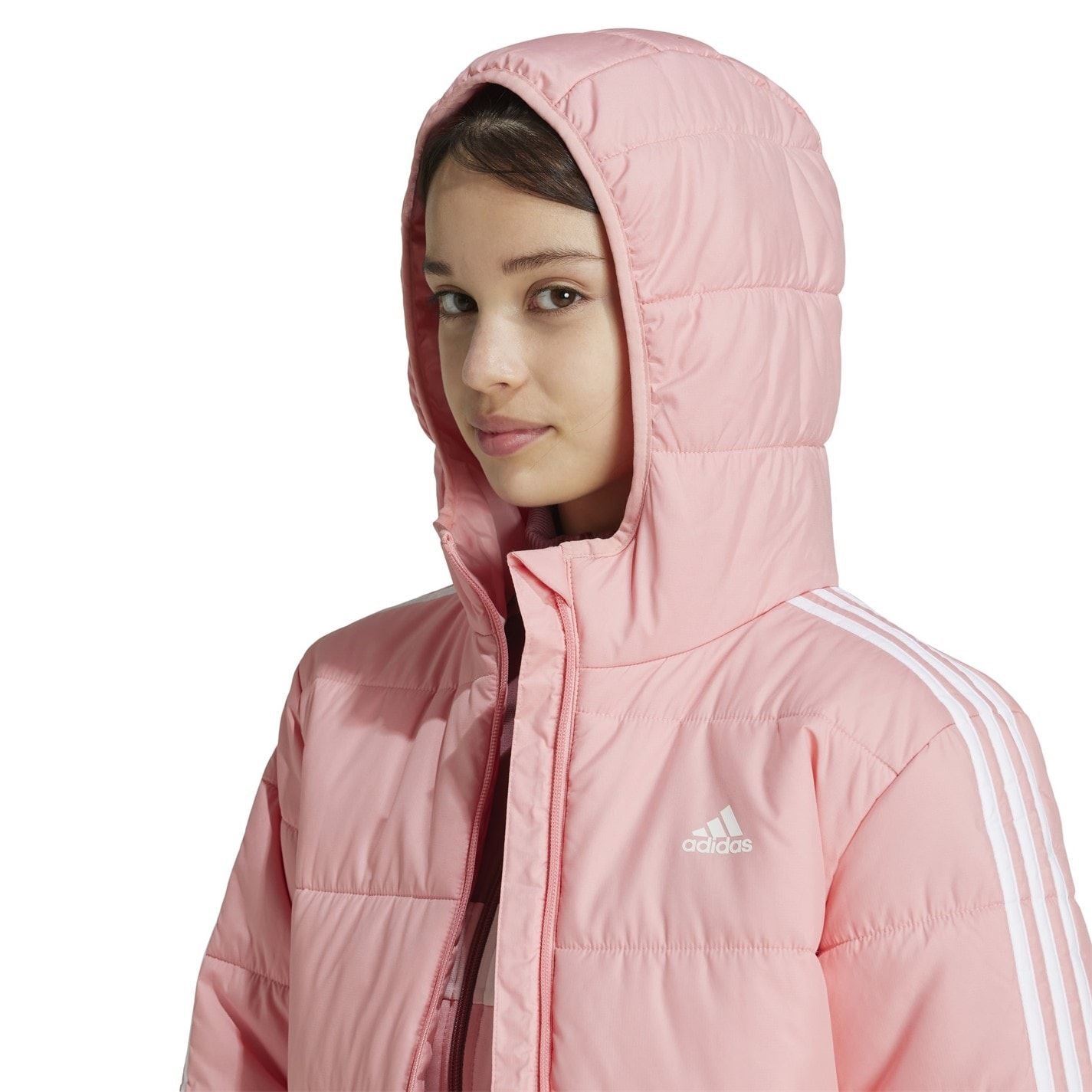 adidas Kids Essentials 3S Hooded Long Sleeve Puffer Jacket