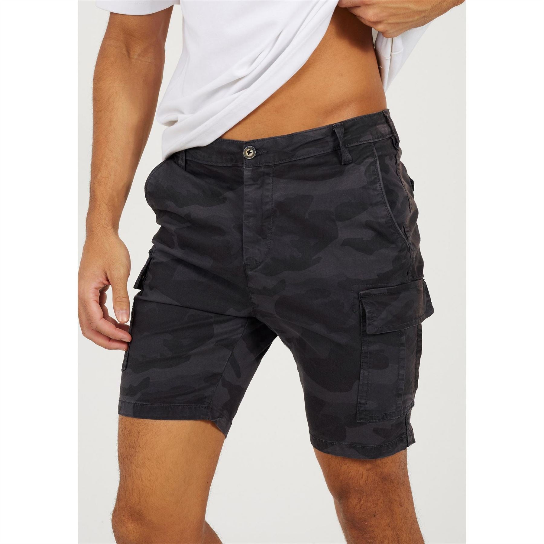 Brave Soul Print Cargo Shorts