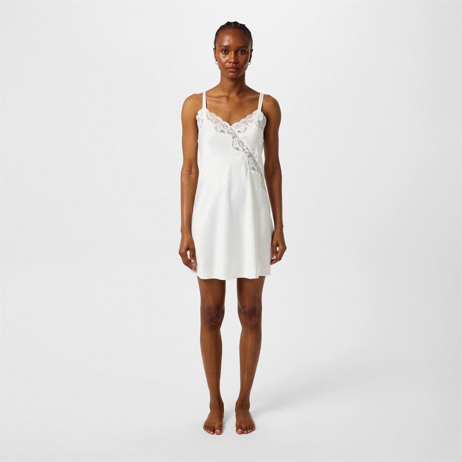 Lauren by Ralph Lauren Satin Lace Trim Chemise