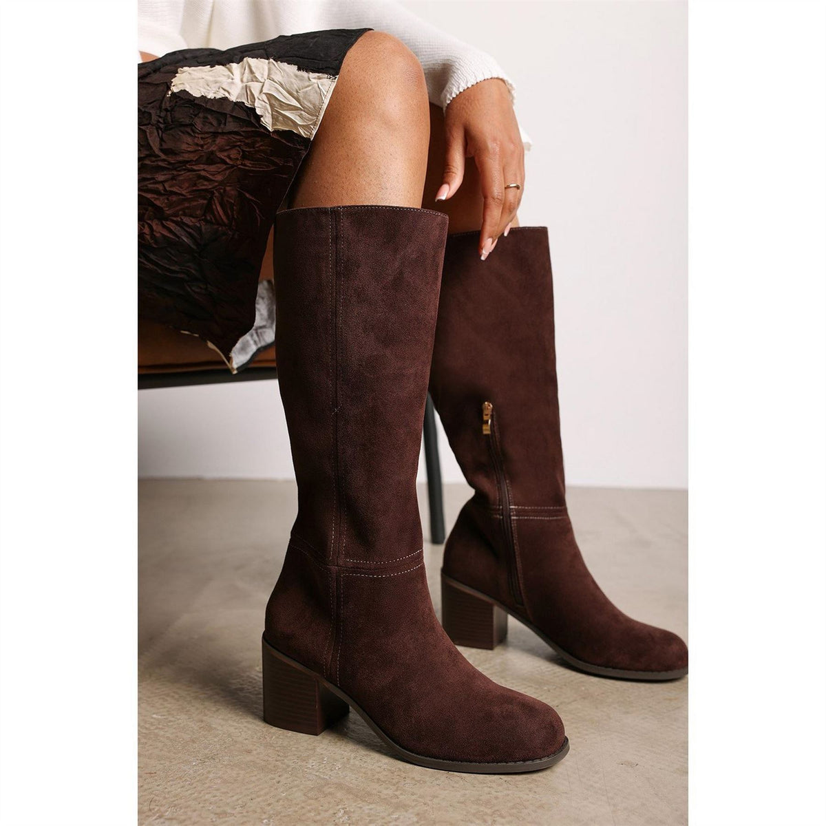 Wheres That From Knee High Block Heel Boot
