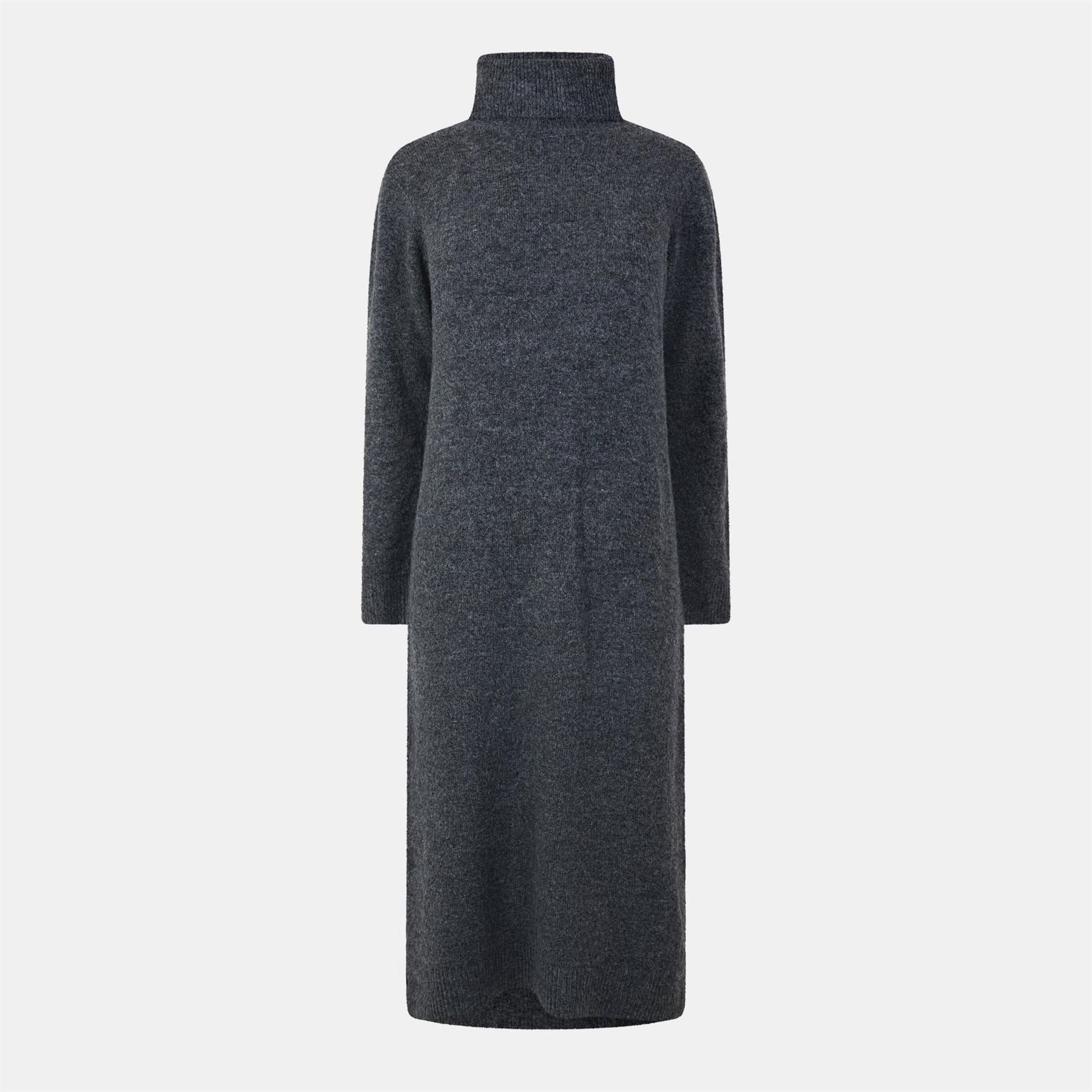 Pieces Knit Turtleneck Long Sleeve Midi Sweater Dress