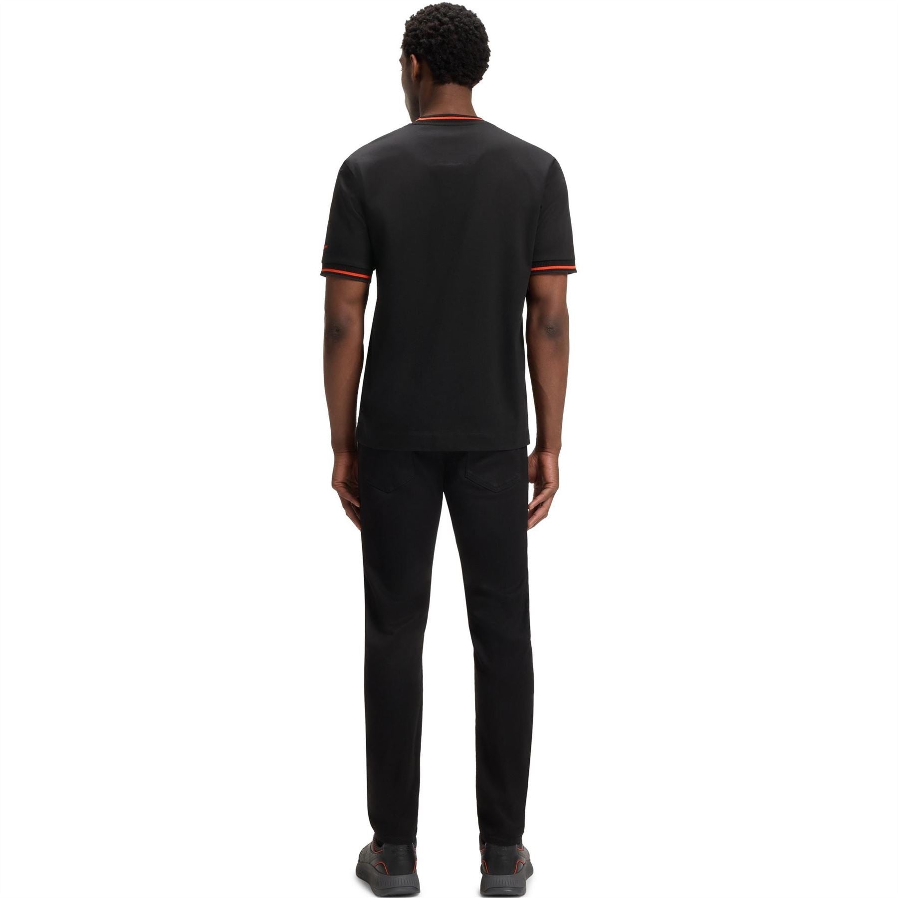 Boss Embroidered Collared Neck Short Sleeve Polo Shirt