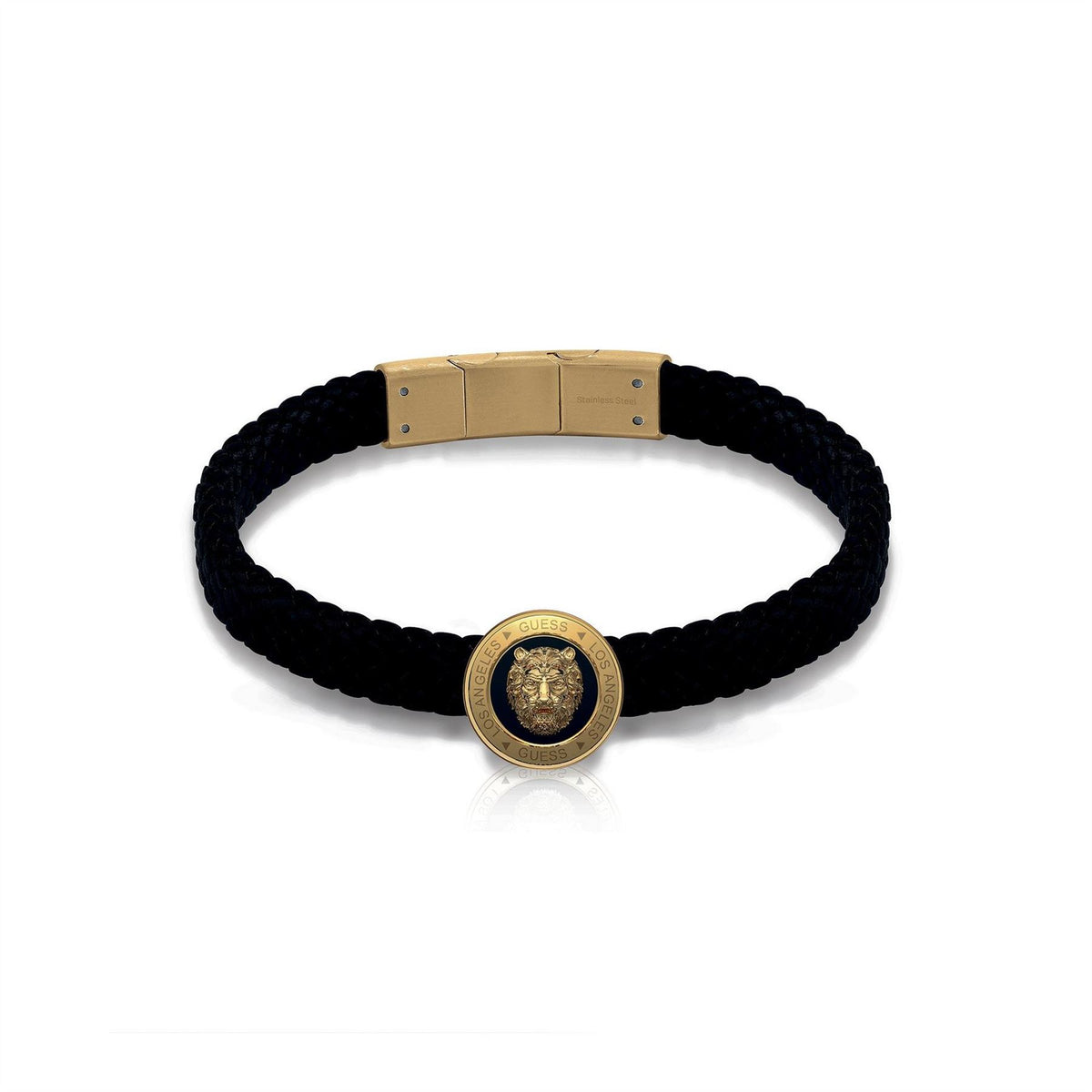 Guess Lion Coin Leather Bracelet