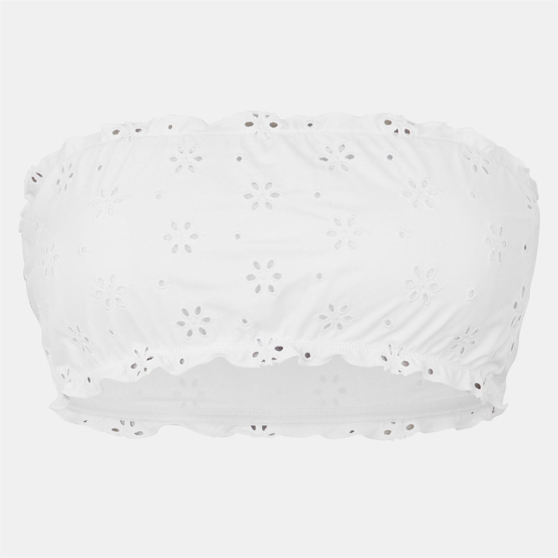 Jack Wills Broderie Bandeau Bikini Top Set