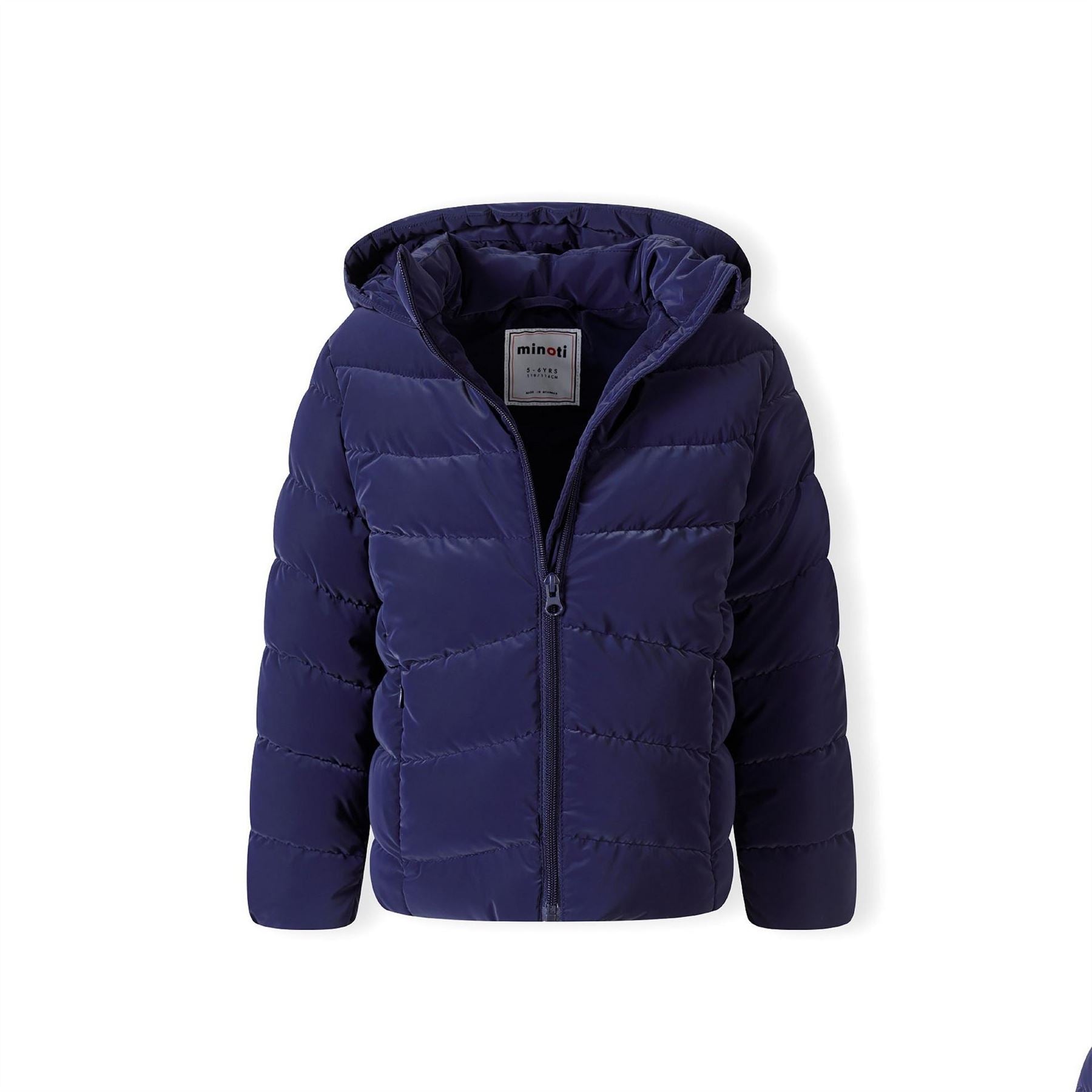 Minoti Girls Padded Jacket Velvet Feel Navy
