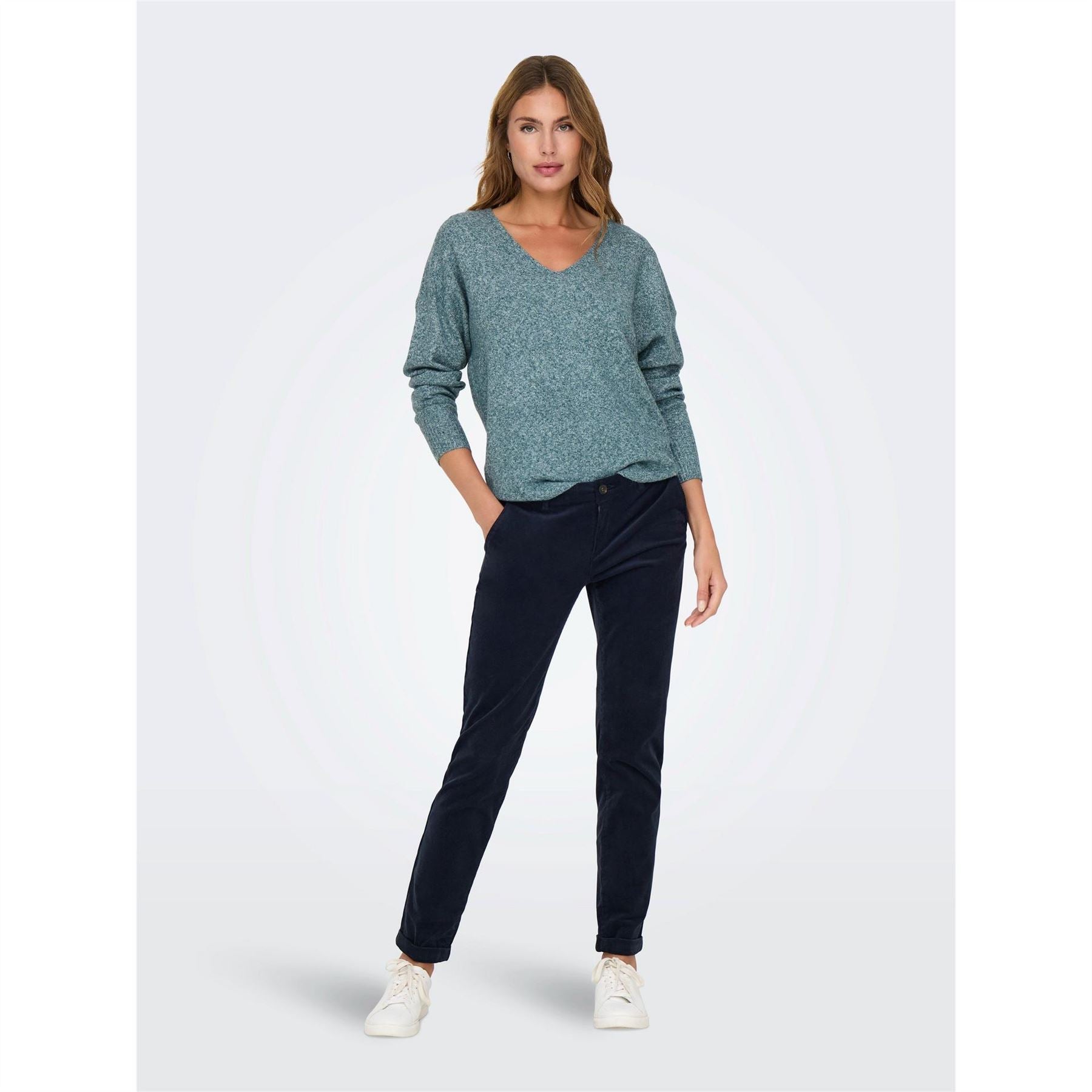 Only Rica Long Sleeve V Neck Knitted Top