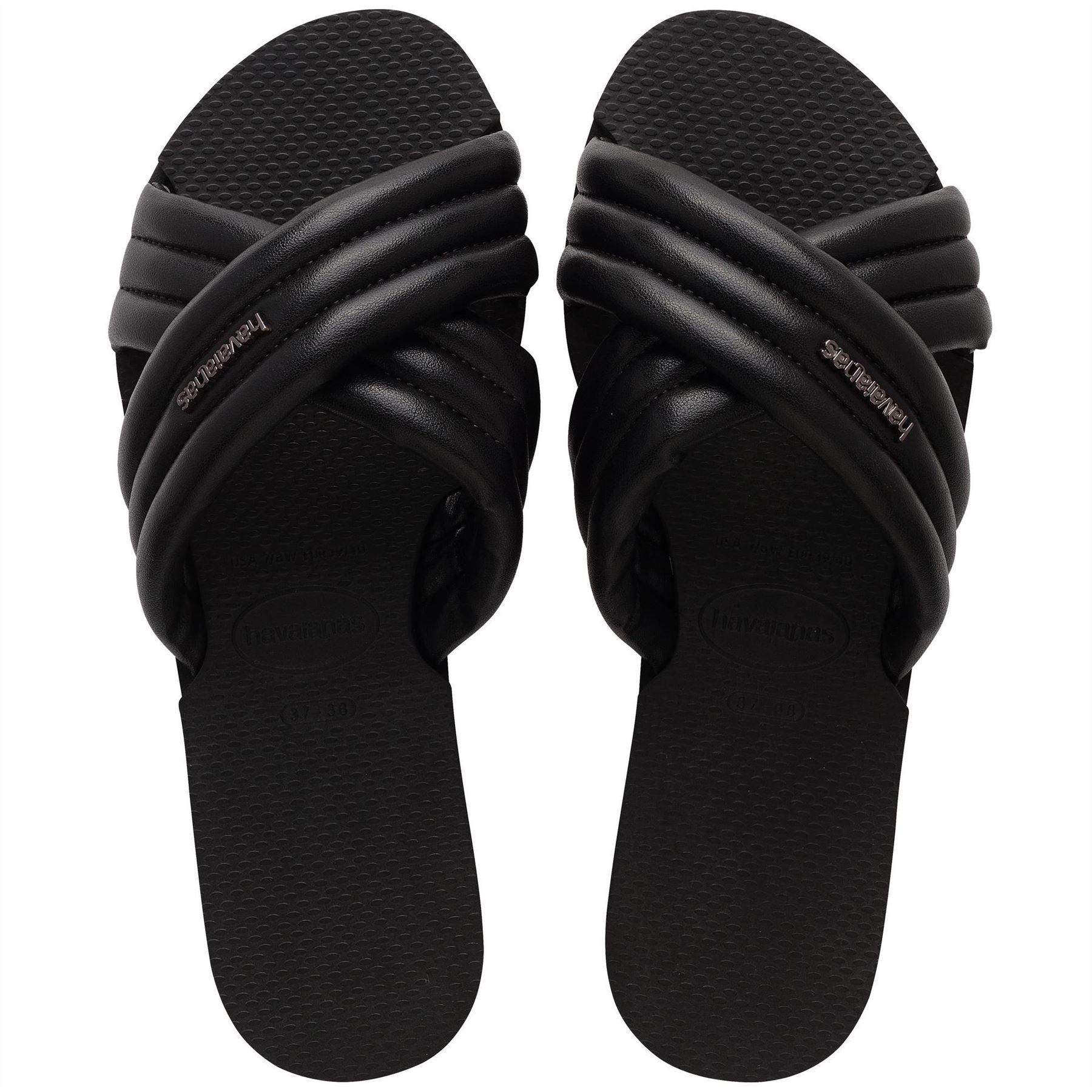 Havaianas Solid Patterned Open Toe Slide Sandals
