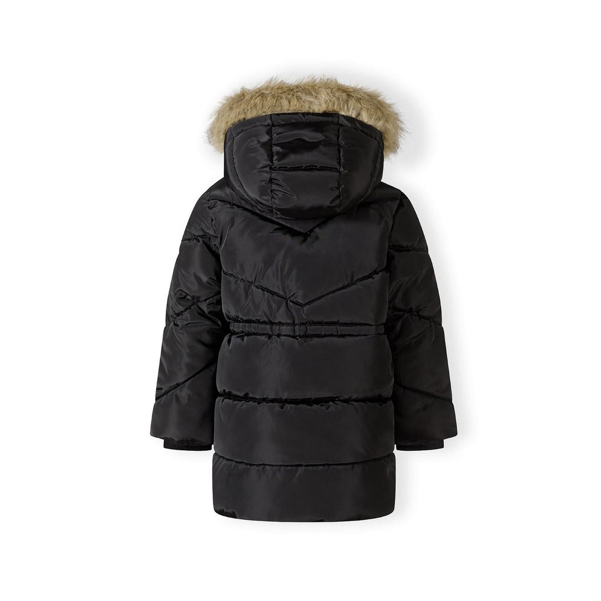 Minoti Winter Coat With Faux Fur Trim Black
