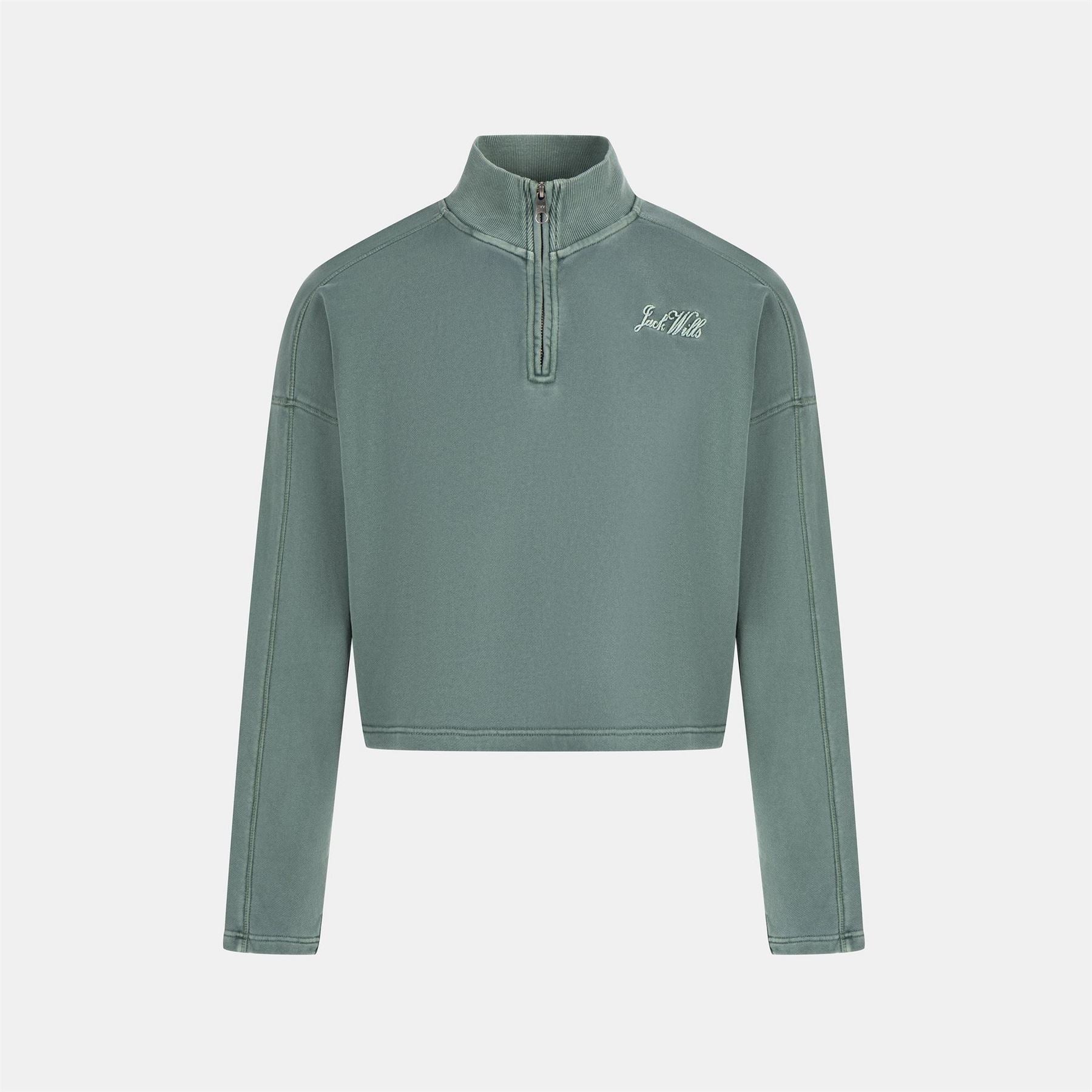 Jack Wills Script Quarter Zip  Fleece Top Ladies