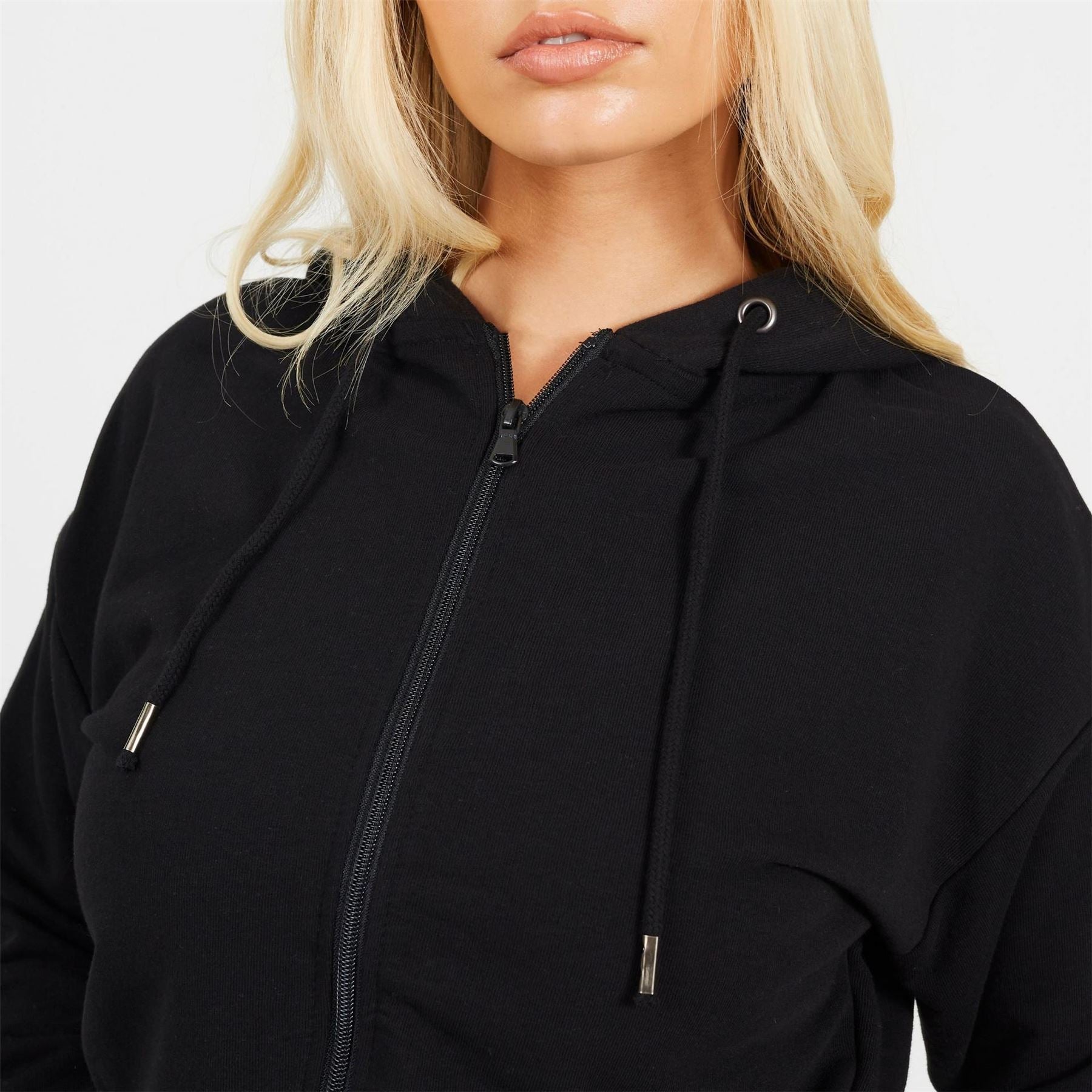 Brave Soul Cropped Zip Through Hoodie With Pockets
