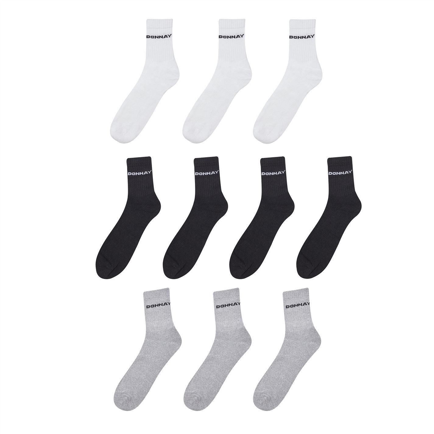 Donnay Mens 10 Pack Quarter Socks Plus Size