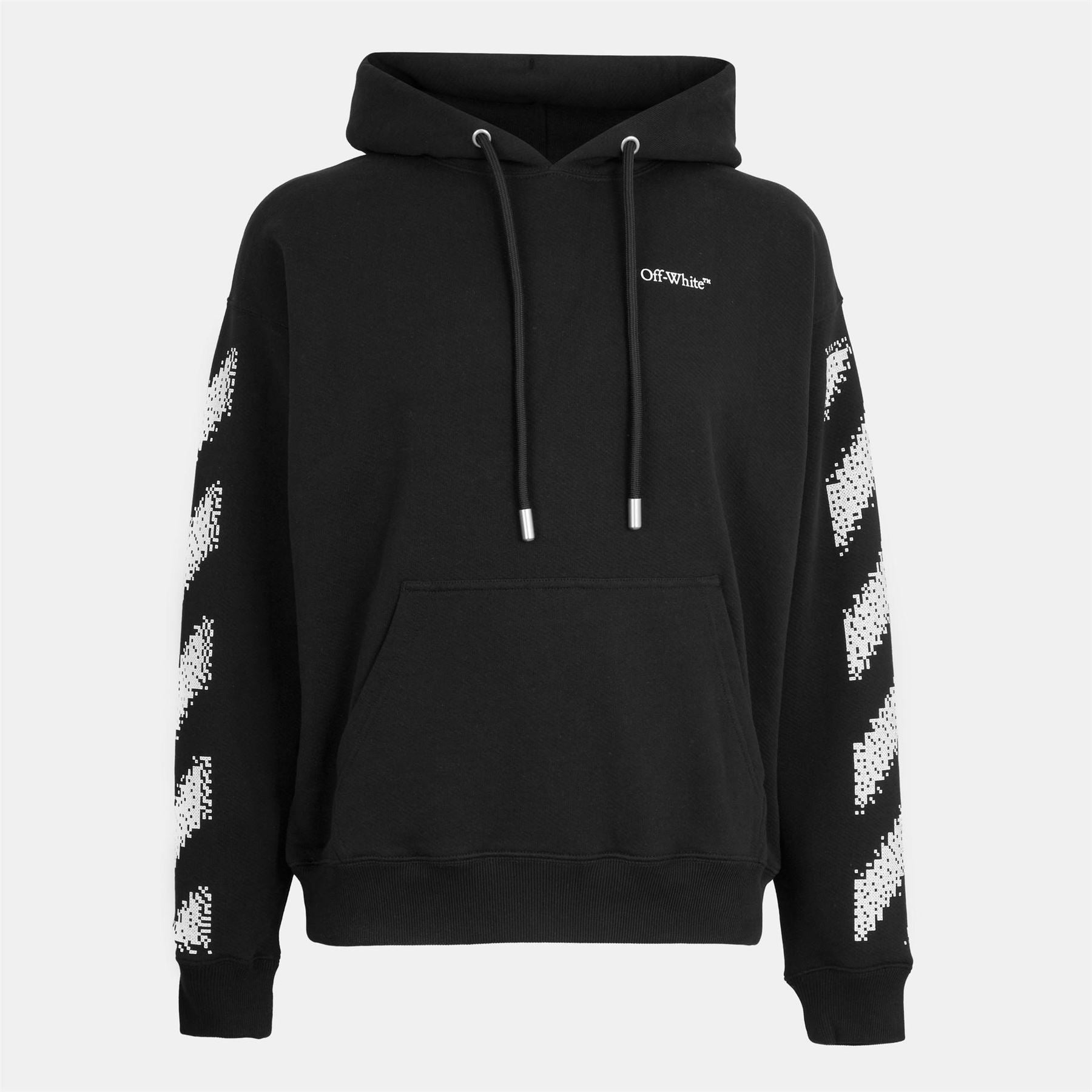 Off White Hooded Neck Oversize Fit Skate Sweatshirt