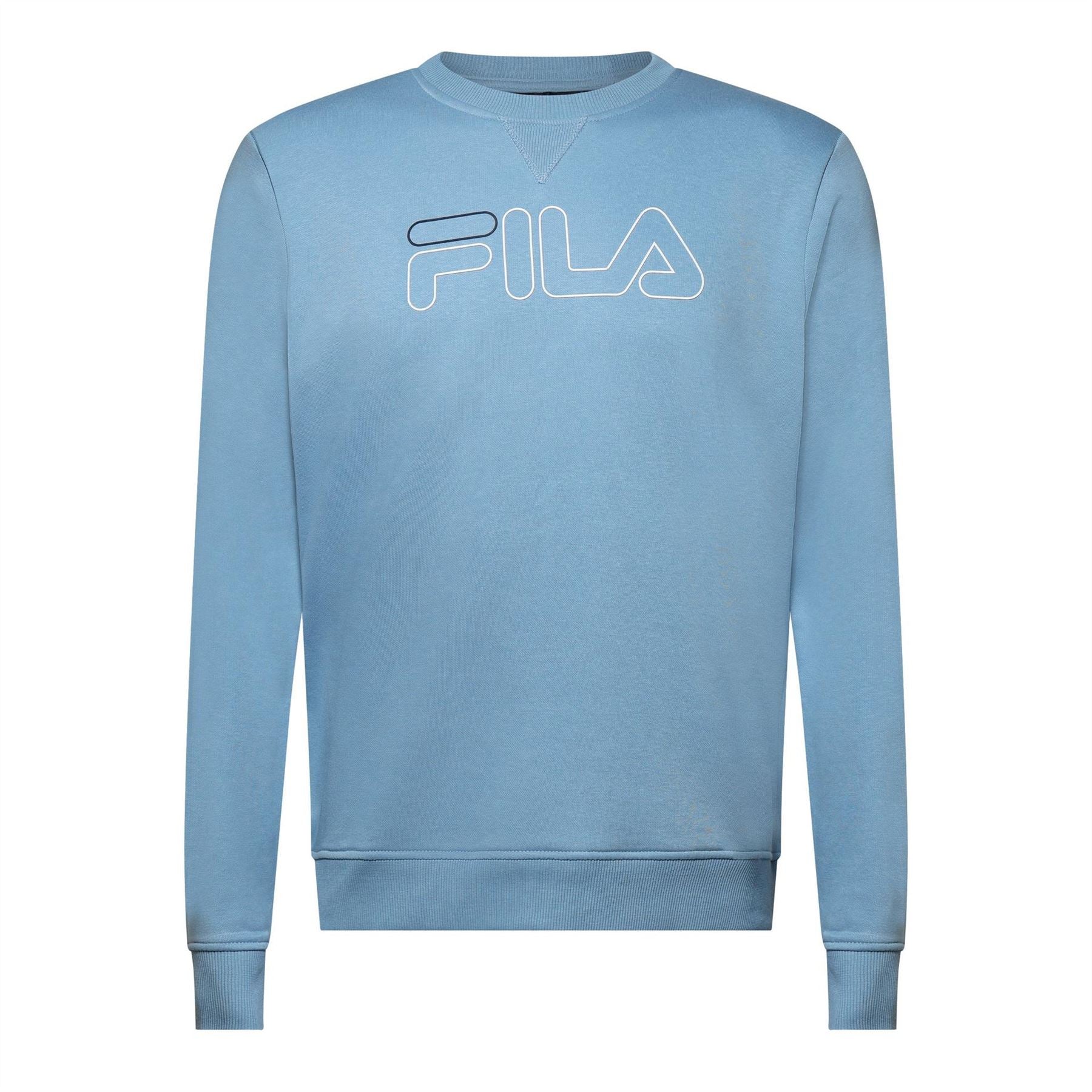 Fila Jude Logo Print Crew Neck Ribbed Collar Sweatshirt