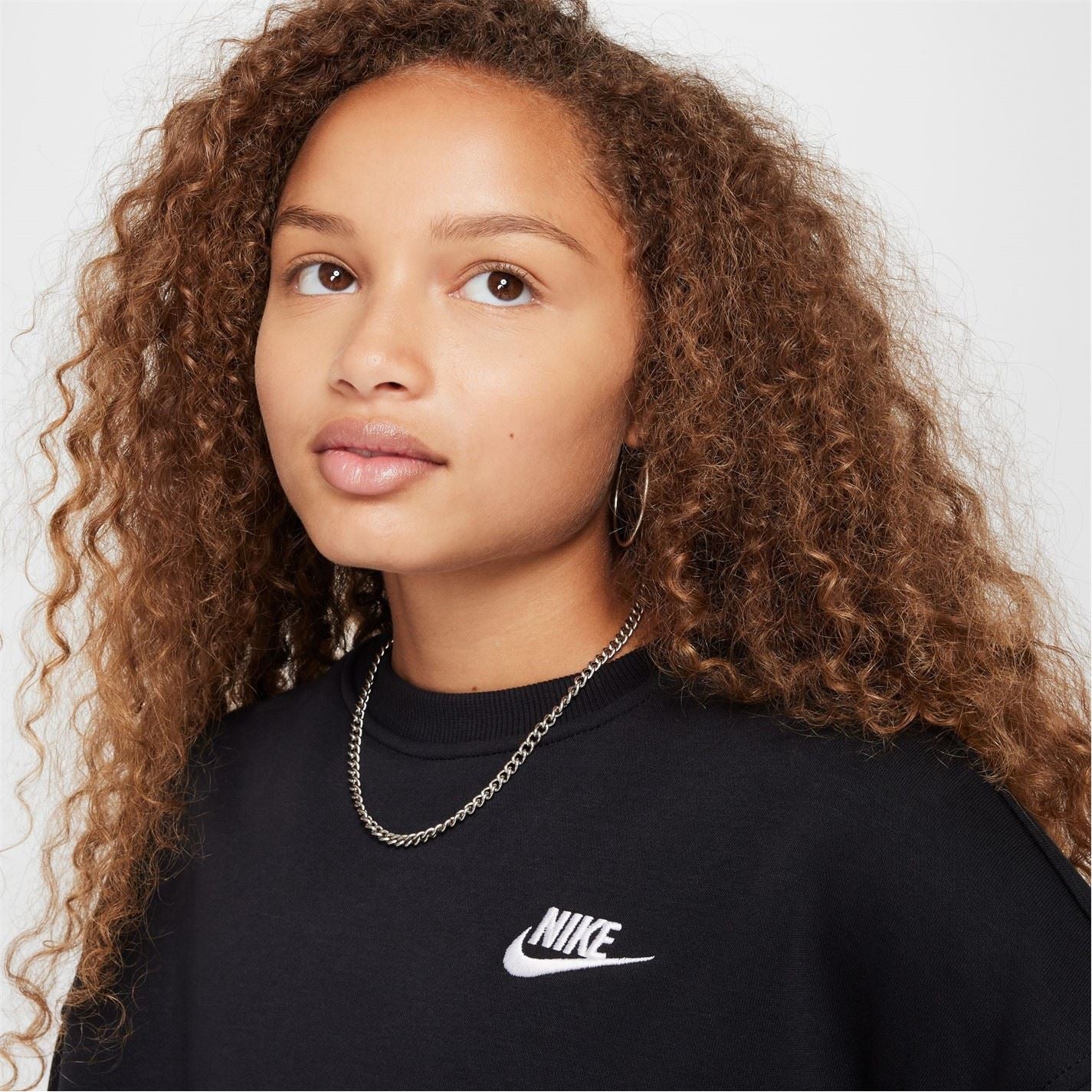 Nike Club Fleece Big Kids (girls) Boxy Crewneck Sweatshirt
