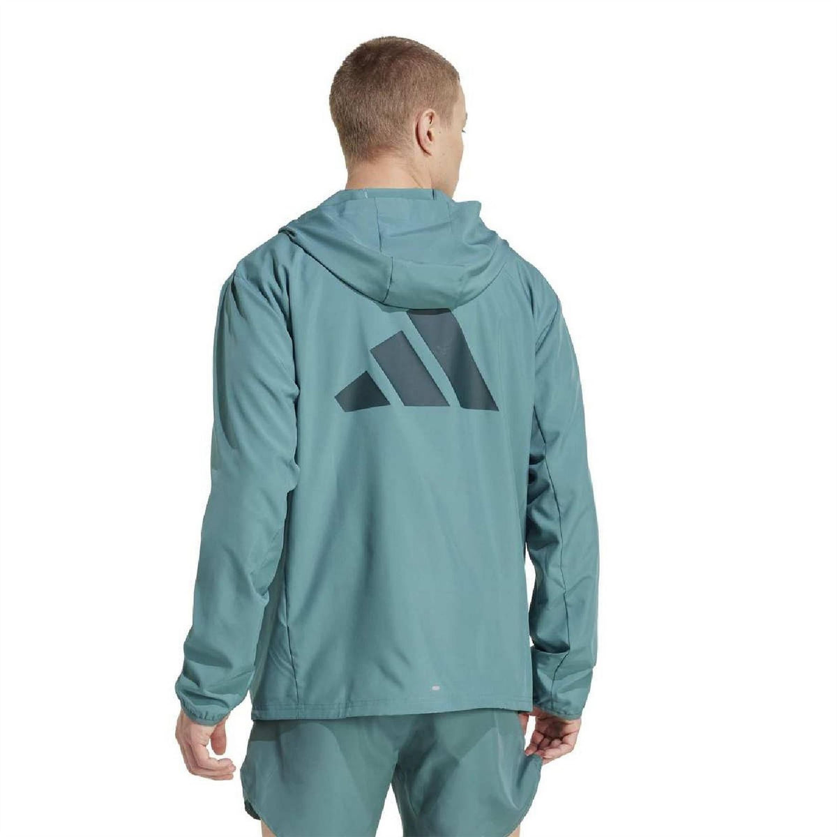 adidas Run It Full Zip Aeroready Hooded Long Sleeve Running Jacket