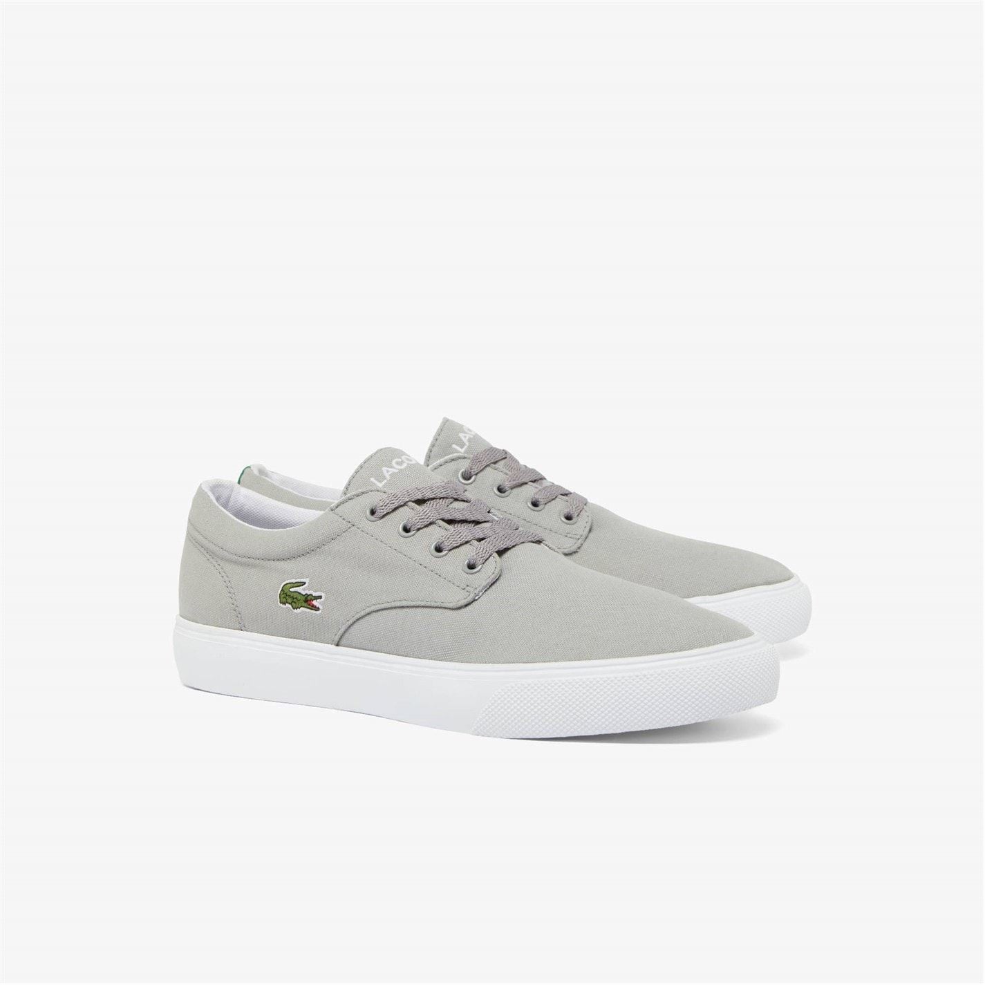 Lacoste Canvas Low Top Crocodile Print Trainers