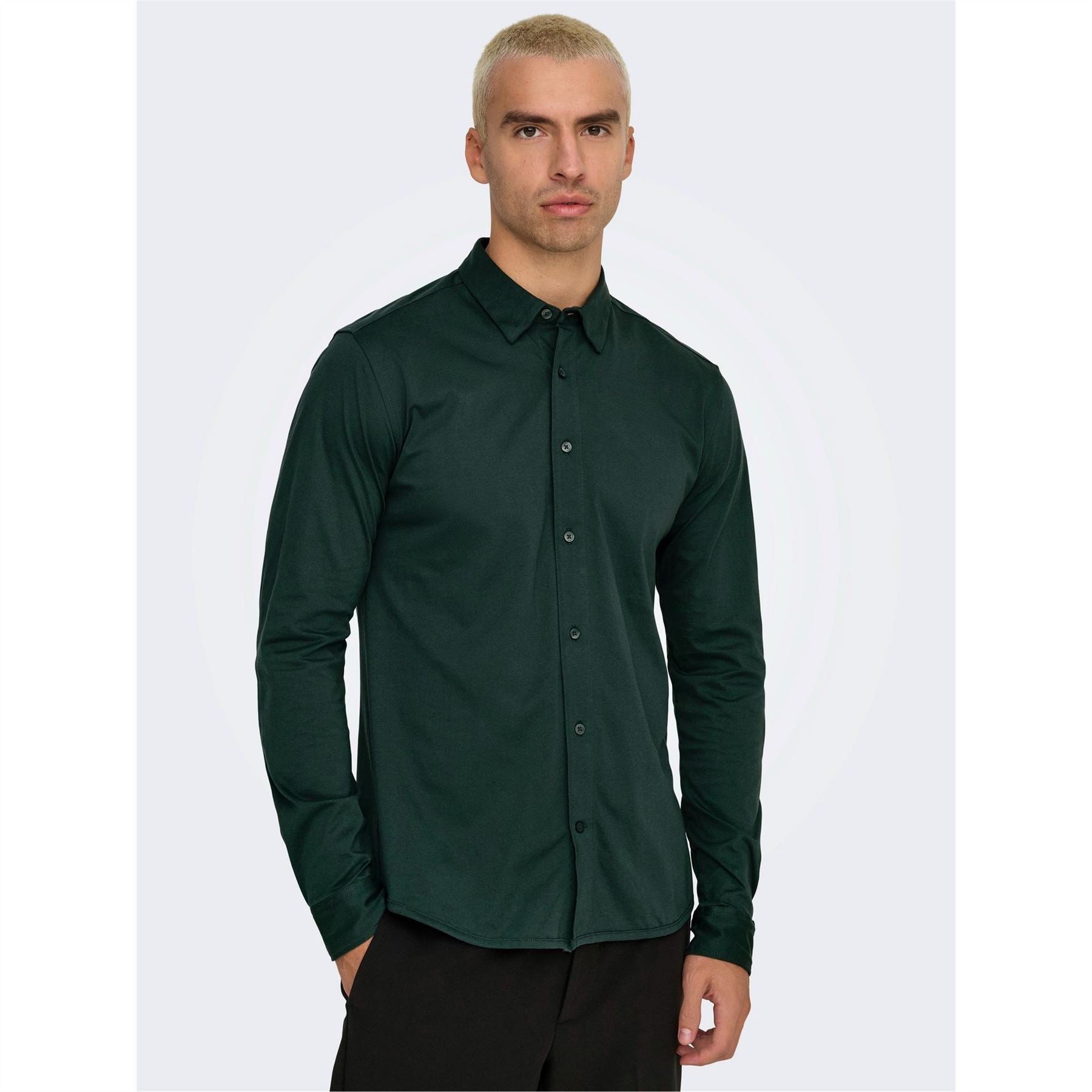 Only Regular Fit Long Sleeve Point Collar Shirt