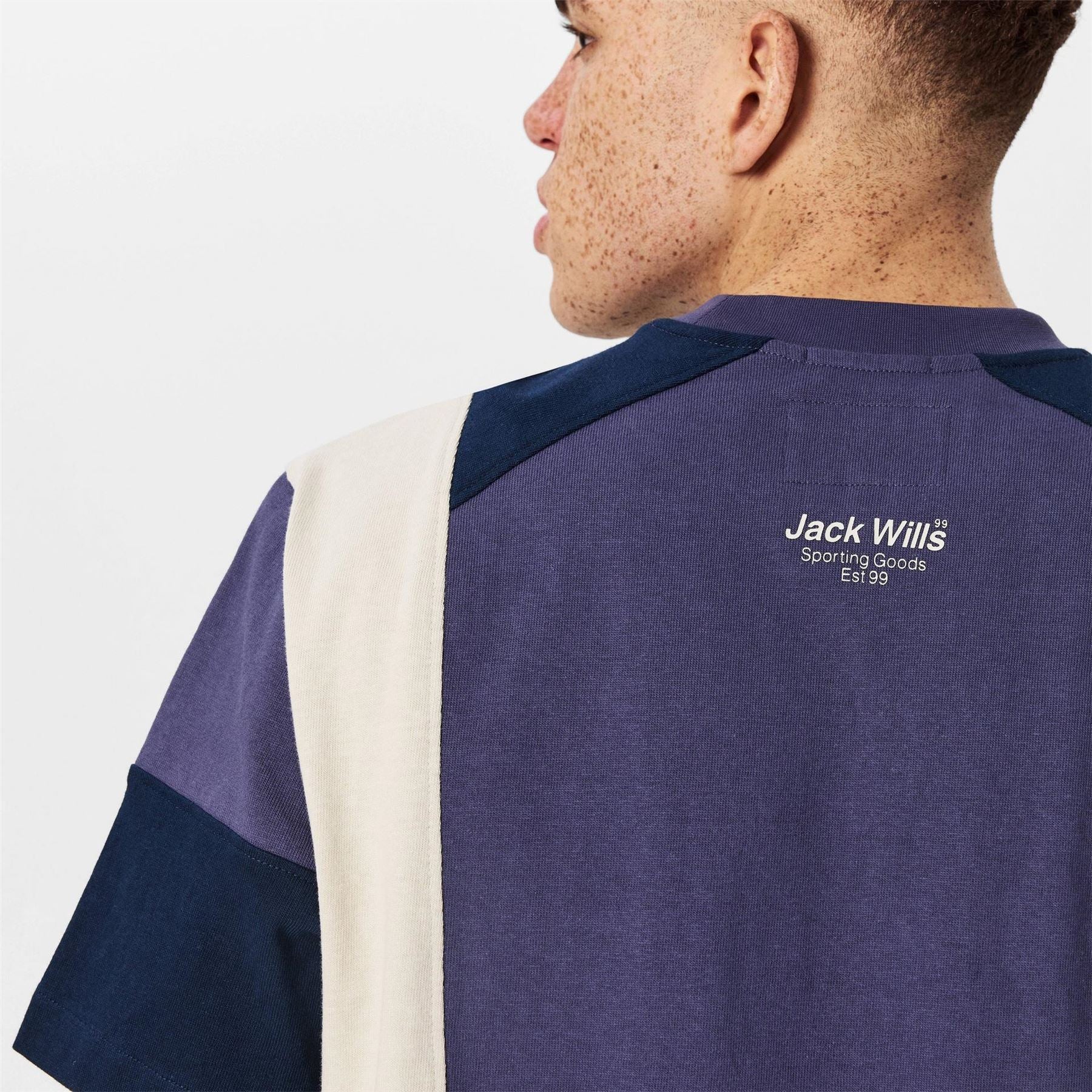 Jack Wills Sport Regular Fit Short Sleeve Crew Neck Color Block T-Shirt