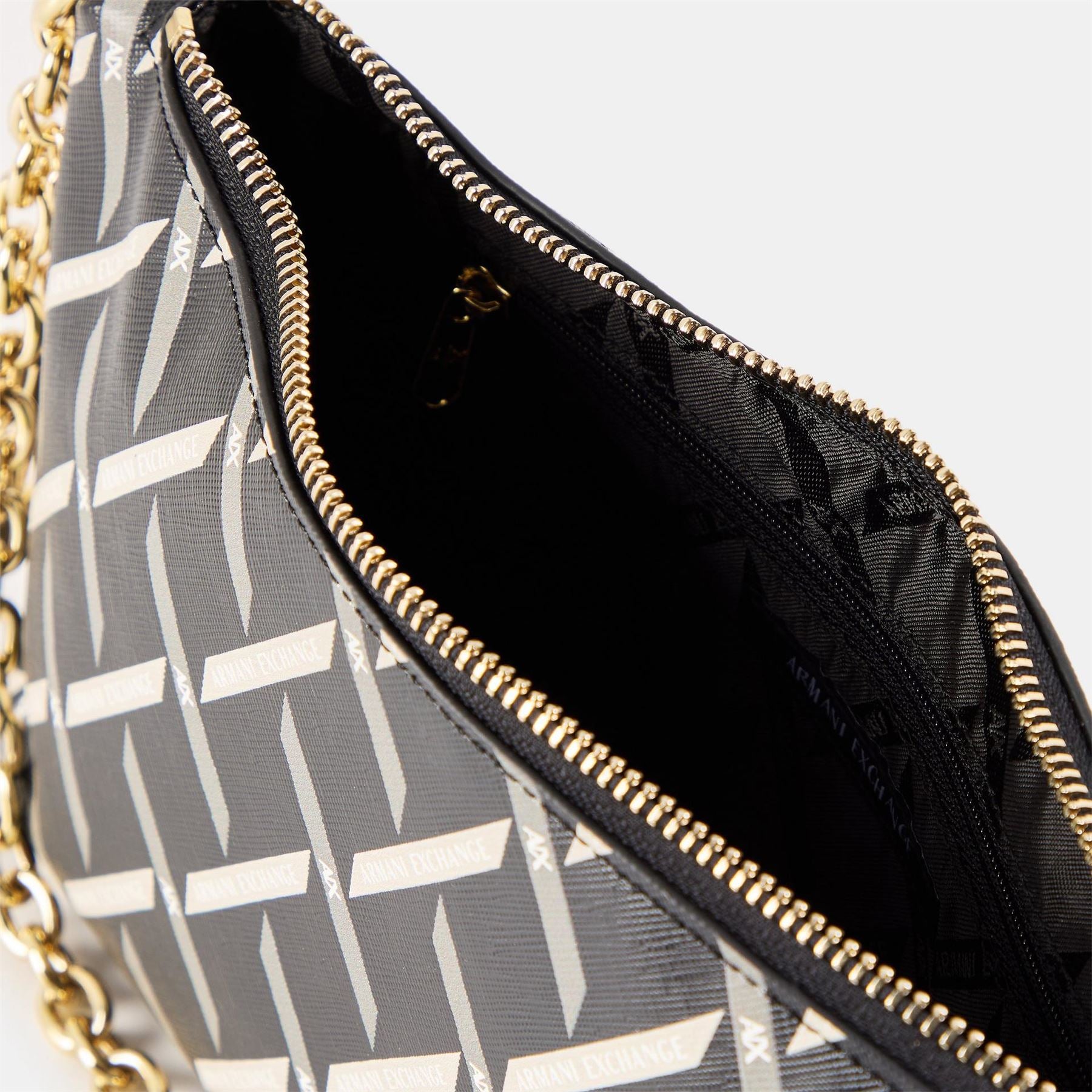 Armani Exchange Exchange Geometric Patterned Rectangle Pouch with Key Ring