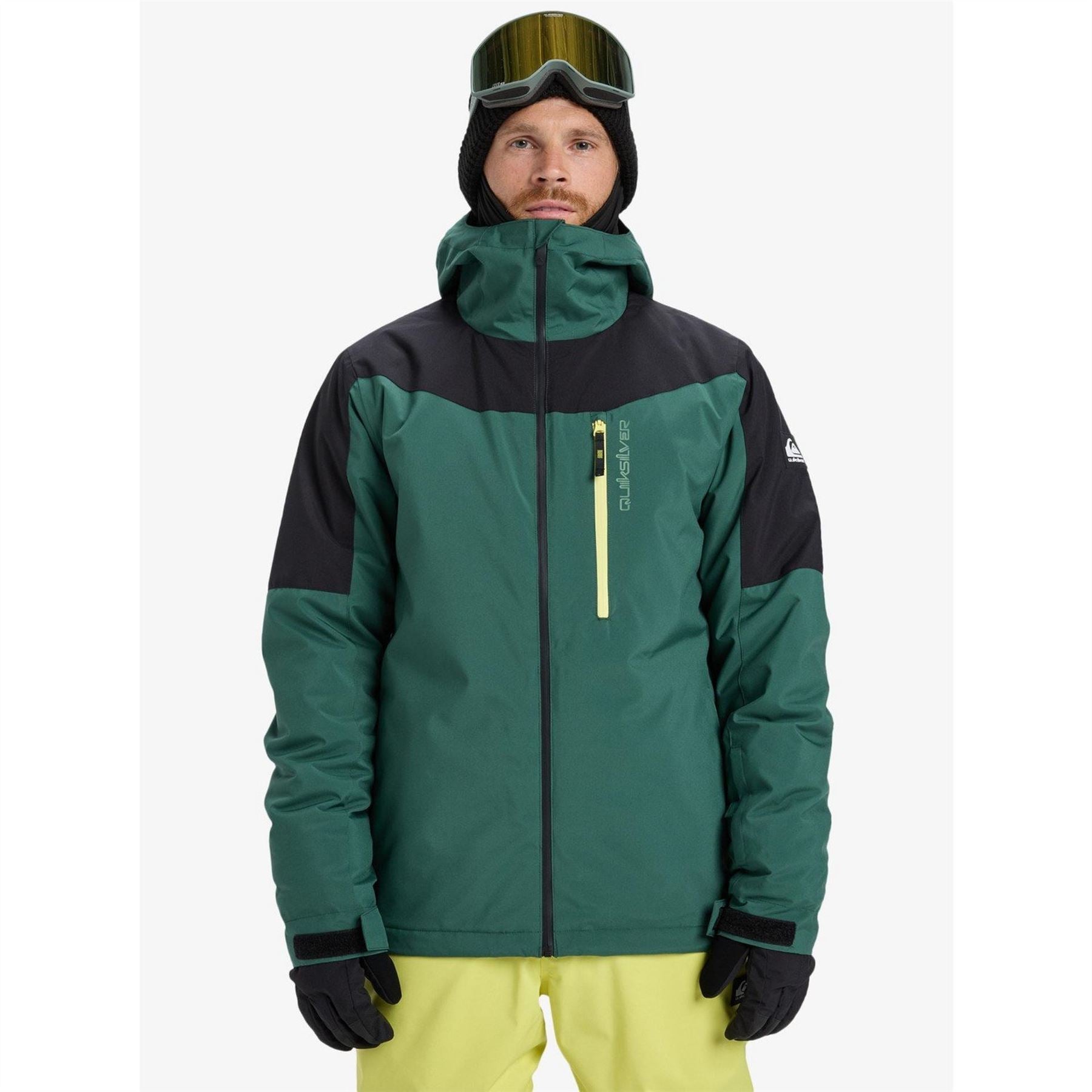 Quiksilver Titan Color Block Hooded Hook and Loop Ski Jacket