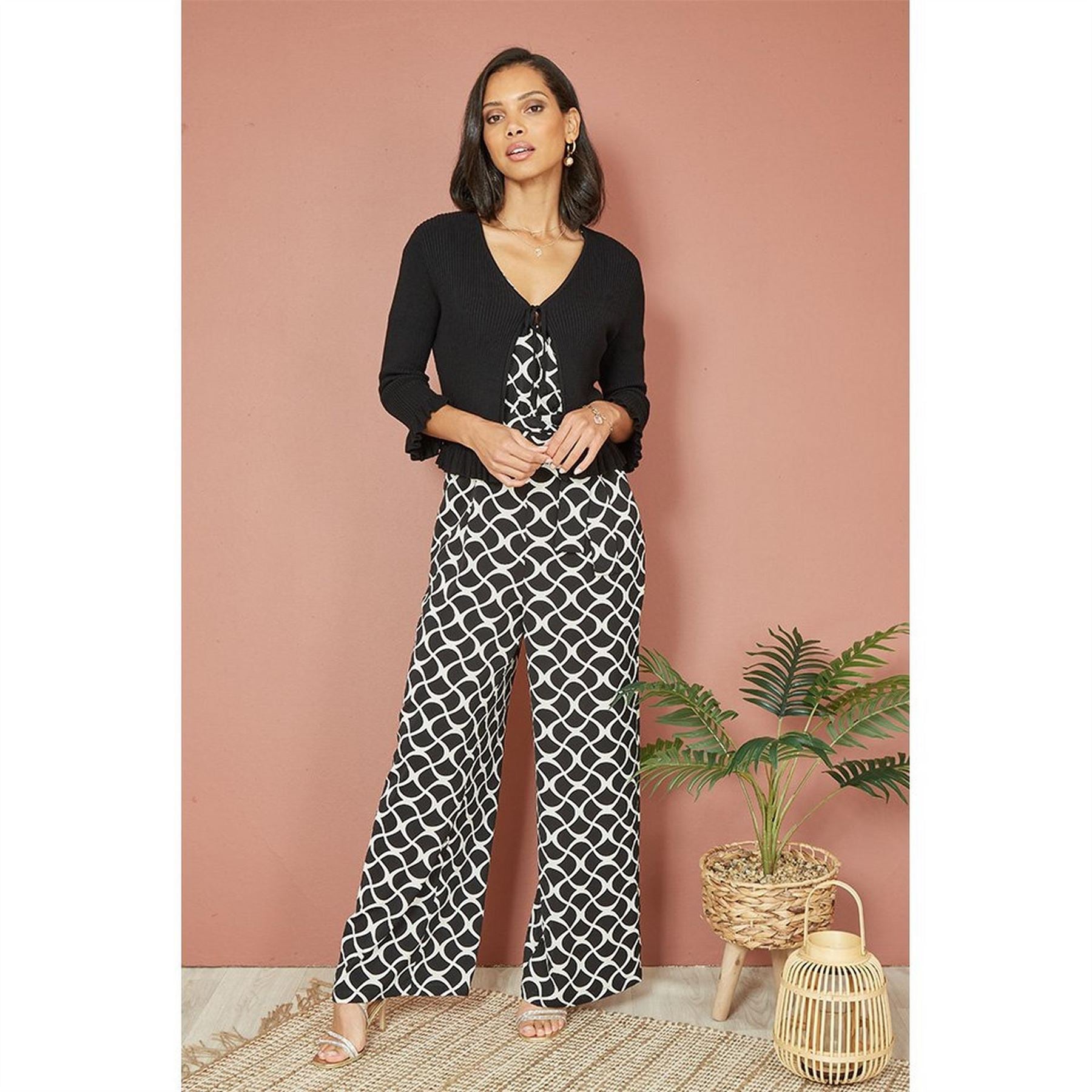 Yumi Tie Up Ribbed Cardigan