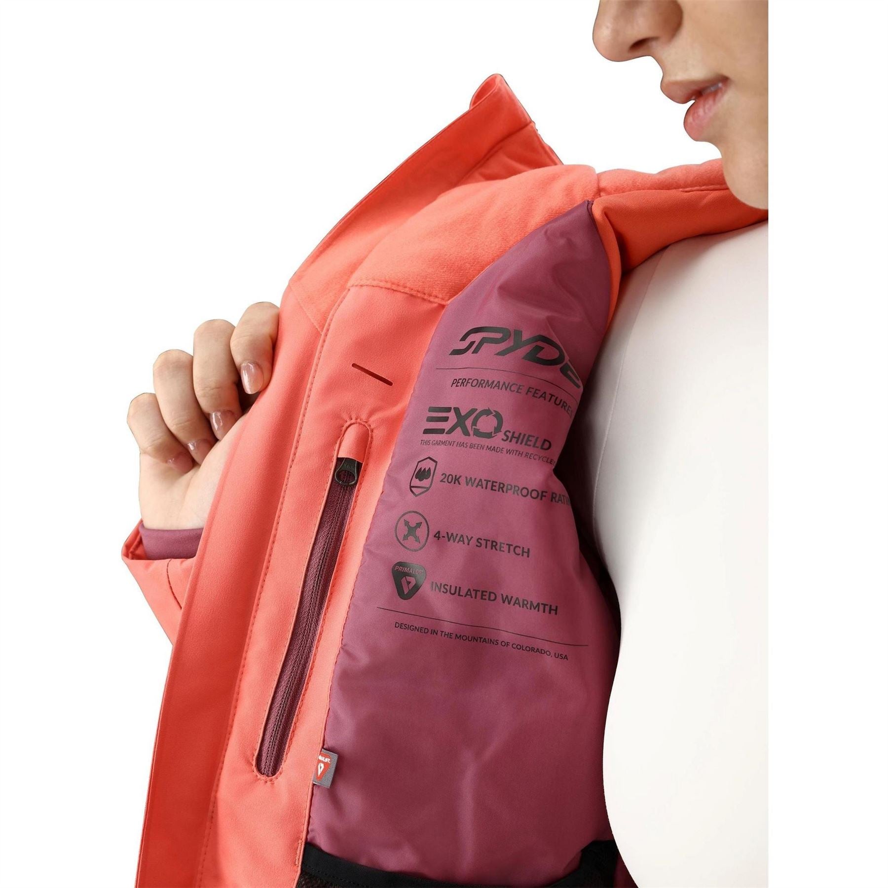 Spyder Temerity Hooded Solid Patterned Ski Jacket