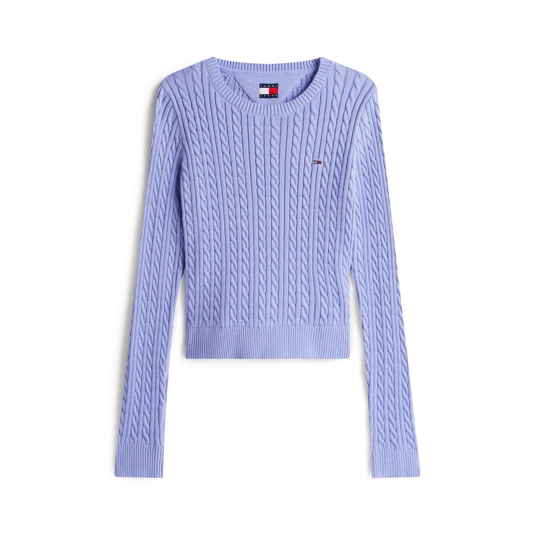 Tommy Jeans Cable Knit Crew Neck Long Sleeve Sweater