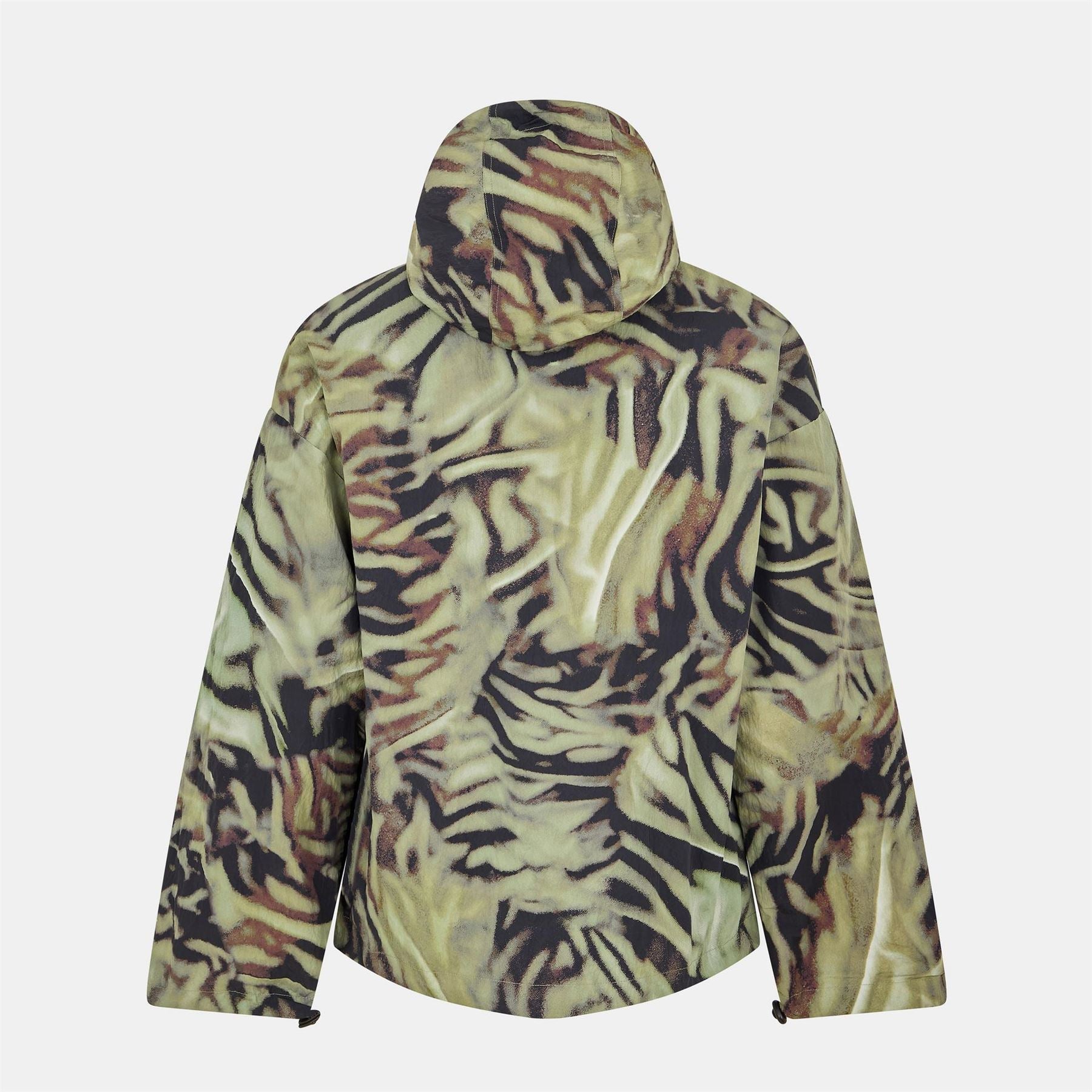 Diesel Leopard Animal Patterned Hooded Windbreaker