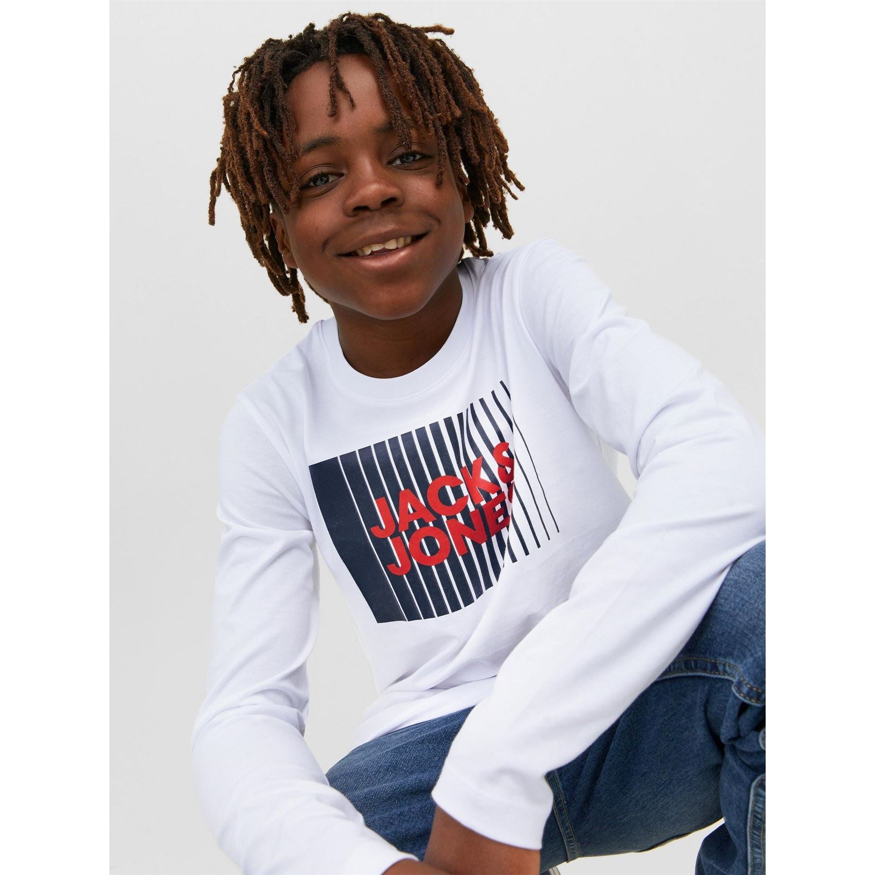 Jack and Jones Junior And Junior Logo Long Sleeve Regular Fit T-Shirt