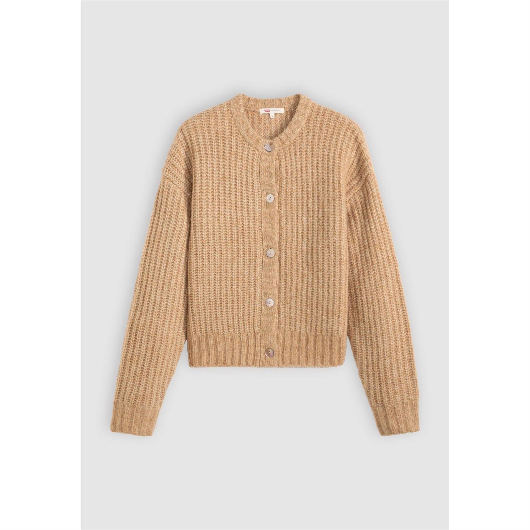 Levis Luna Button Placket Crew Neck Long Sleeve Sweater