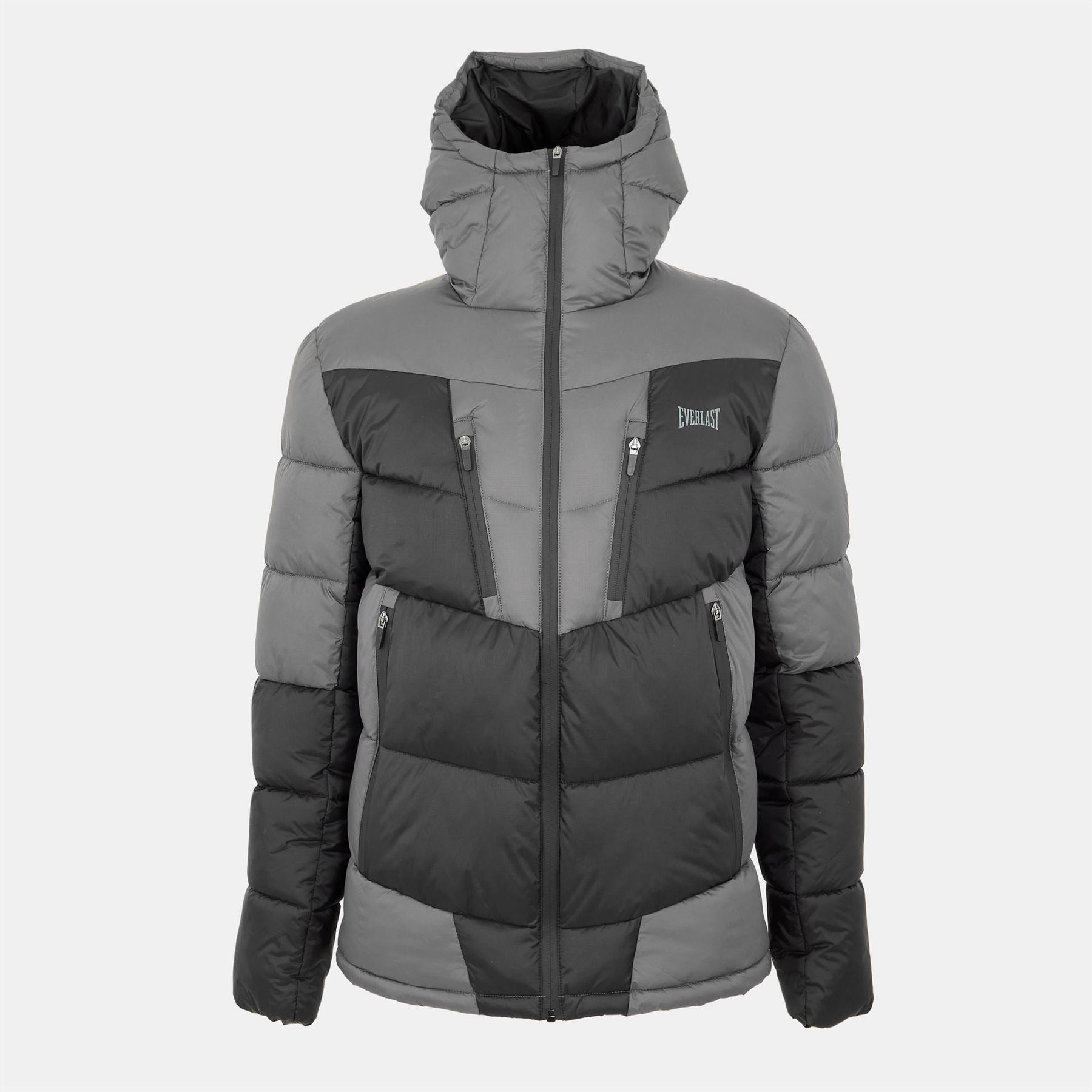 Everlast Tech Hooded 550 Fill Power 4 Pockets Full Zip Long Sleeve Short Puffer Jacket