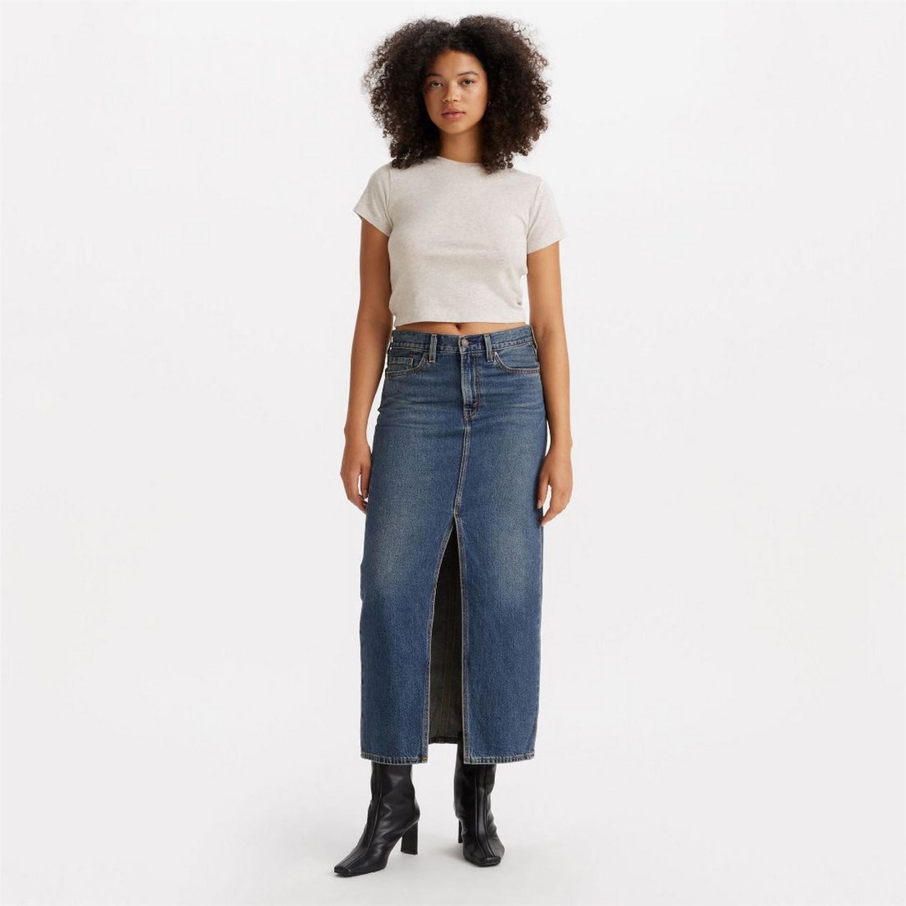 Levis Ankle Column Denim Skirt