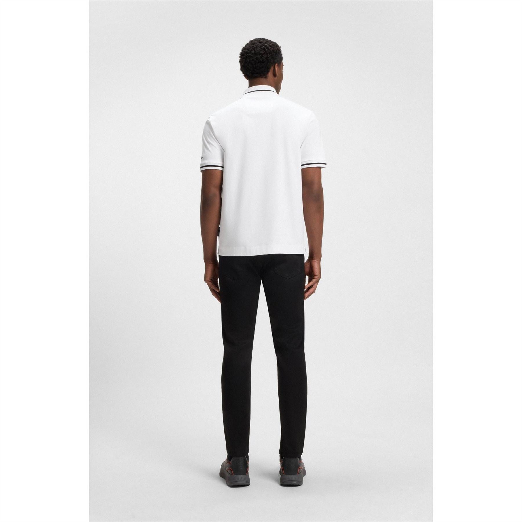 Boss Embroidered Lacoste Lettering Collared Short Sleeve Polo Shirt