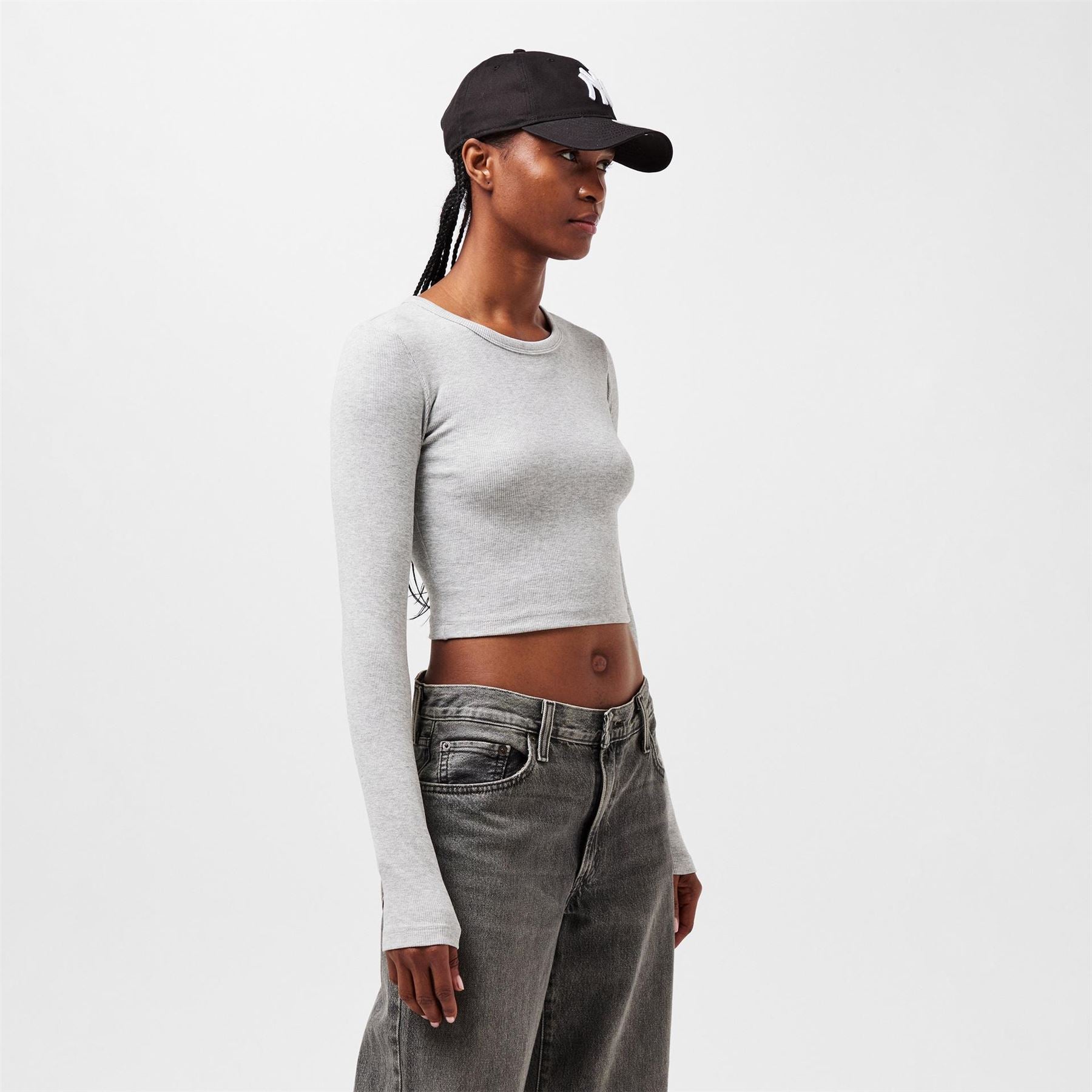 JJXX Feline Slim Fit Cropped Long Sleeve T-Shirt