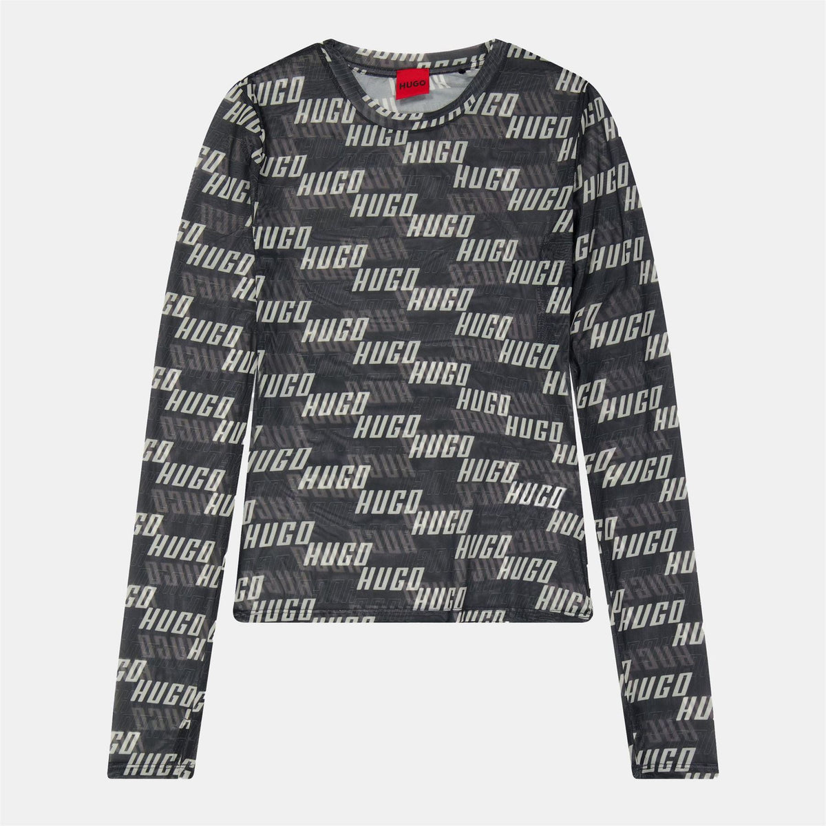 Hugo Cropped Slim Fit Lettering T-Shirt