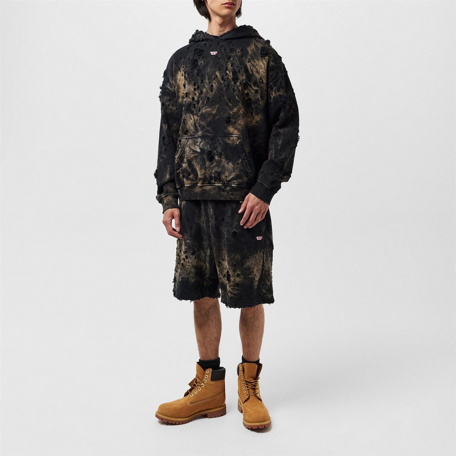 Diesel Distressed Acid Wash Shorts