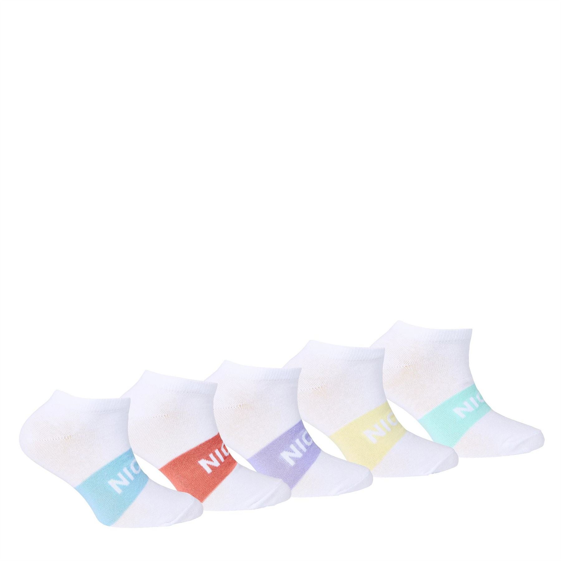 Nicce 5 Pack Towson Junior Lettering No Show Socks