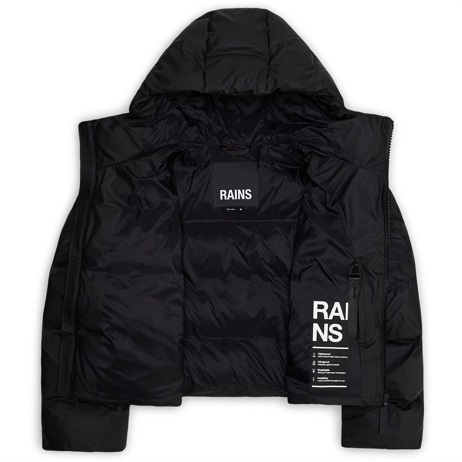 Rains Hooded Solid Patterned Puffer Jacket