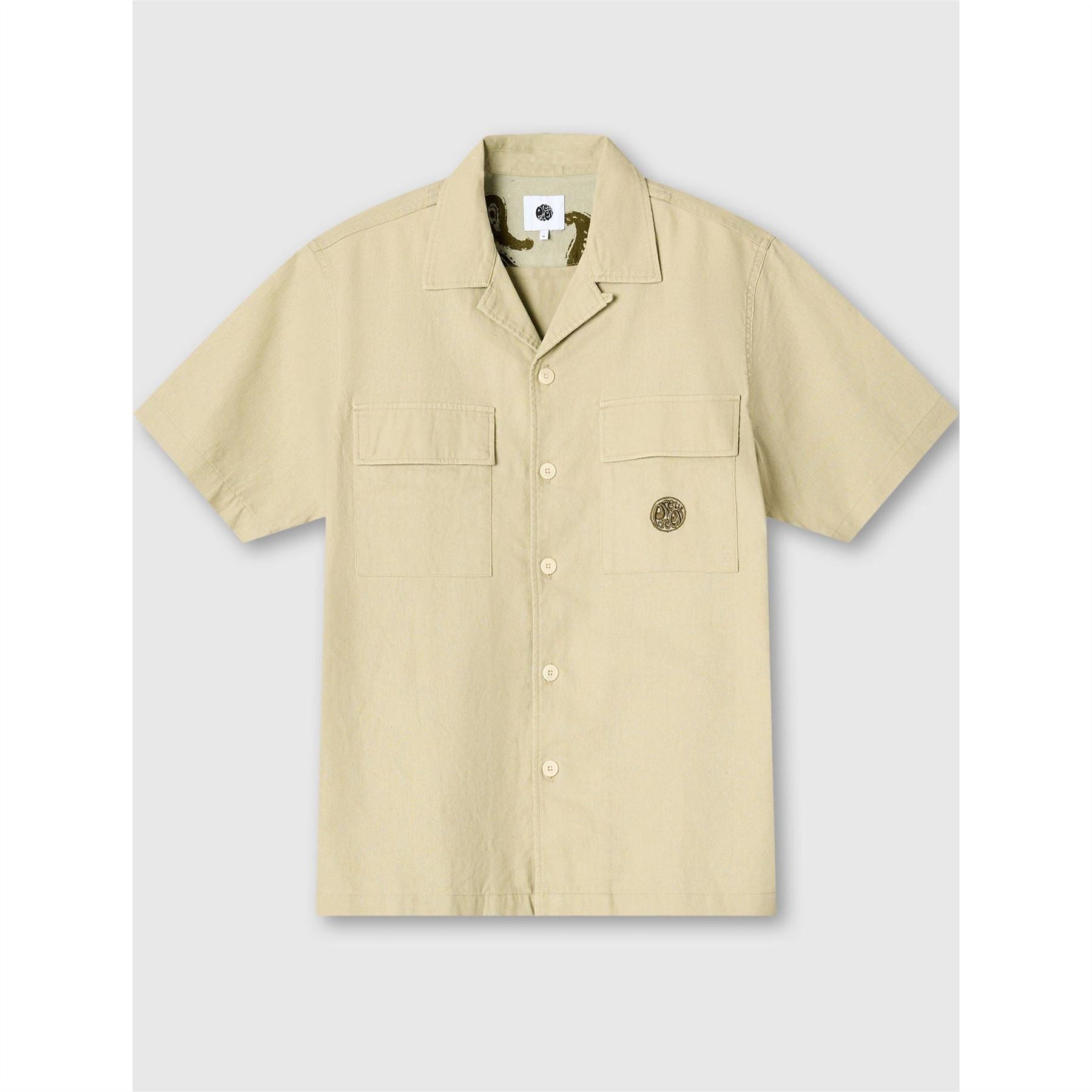 Pretty Green Stamford Cuban Collar Short Sleeve Plain Shirt