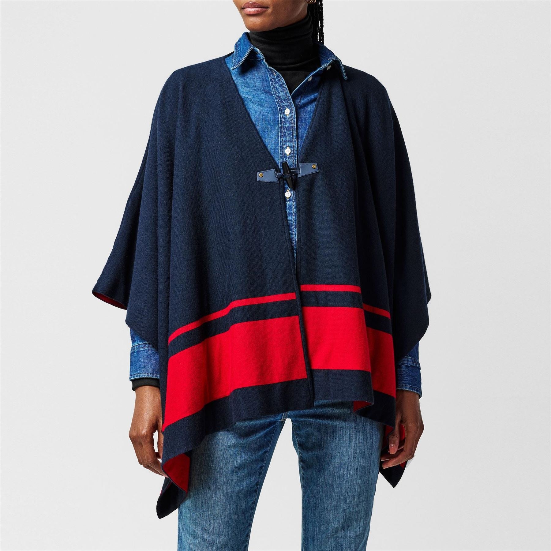 Lauren by Ralph Lauren Tone Intarsia Poncho