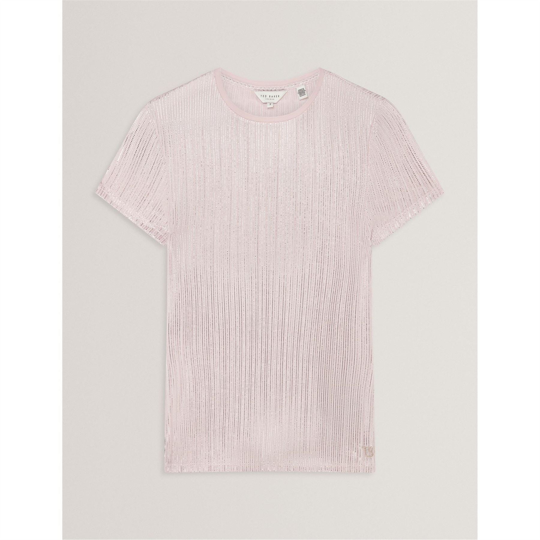 Ted Baker Metallic Crew Neck Short Sleeve Slim Fit T-Shirt