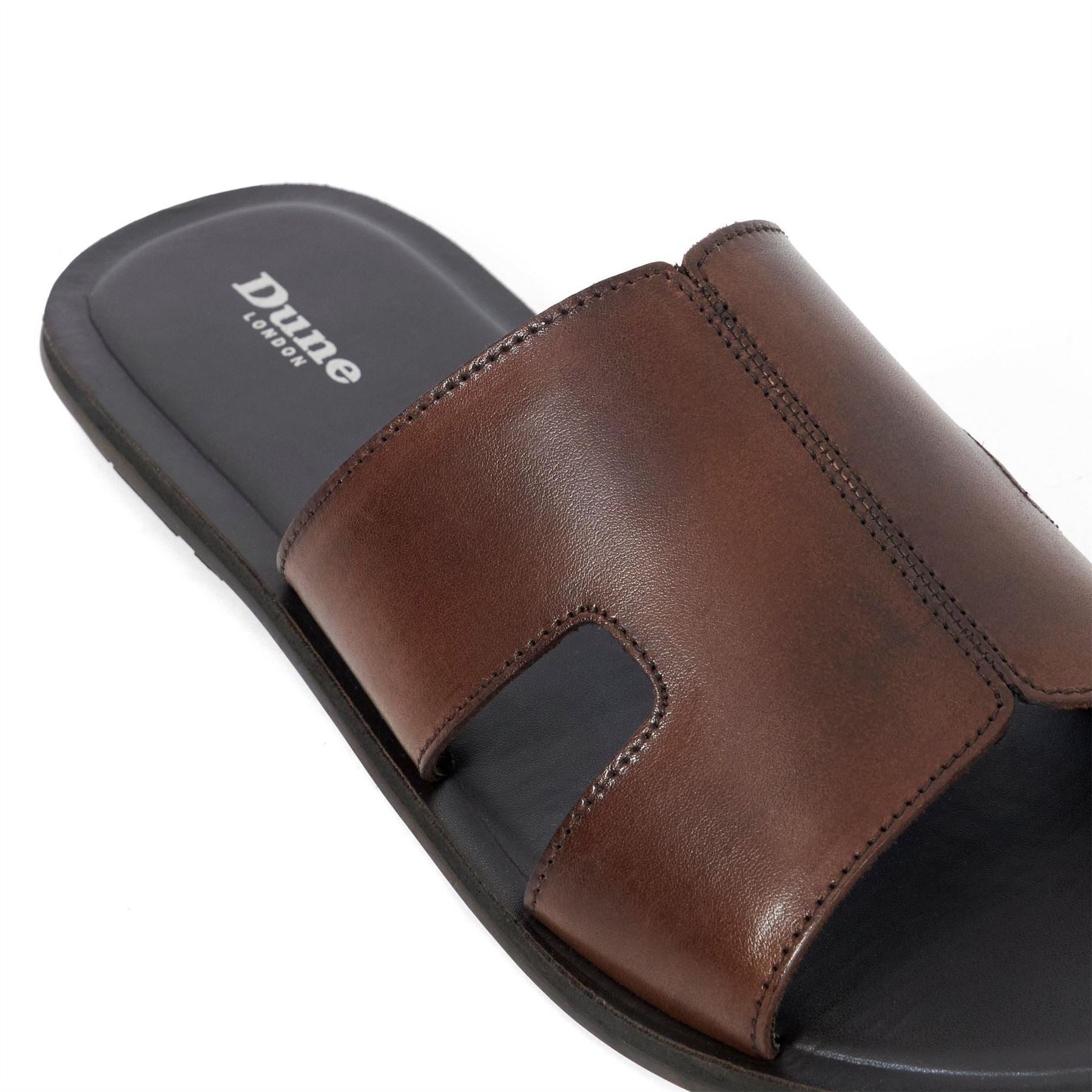 Dune London Men's Itos Leather Flat Sandals Open Toe Flat Sandals