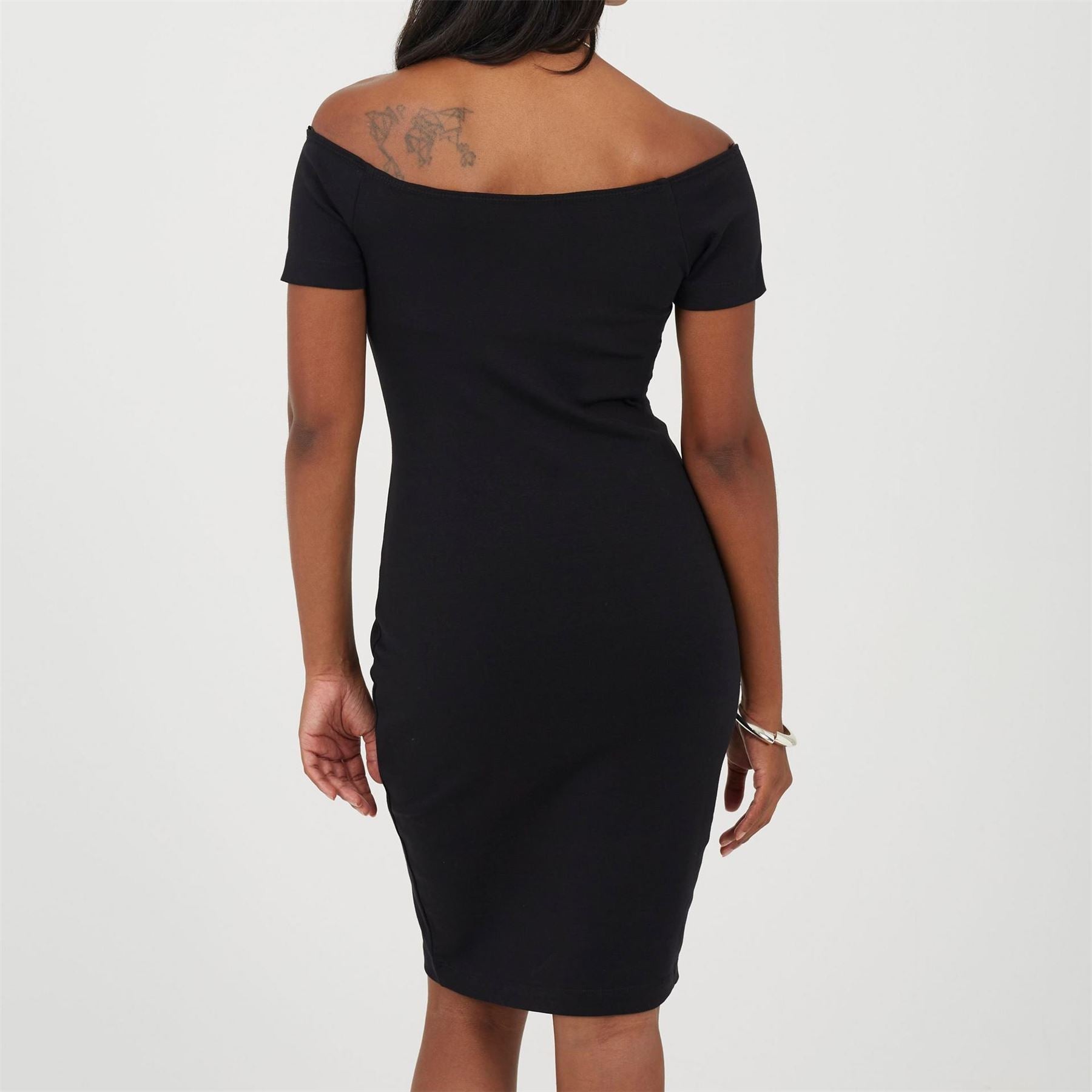 Brave Soul Off The Shoulder Short Sleeve Knee Length Bodycon Dress
