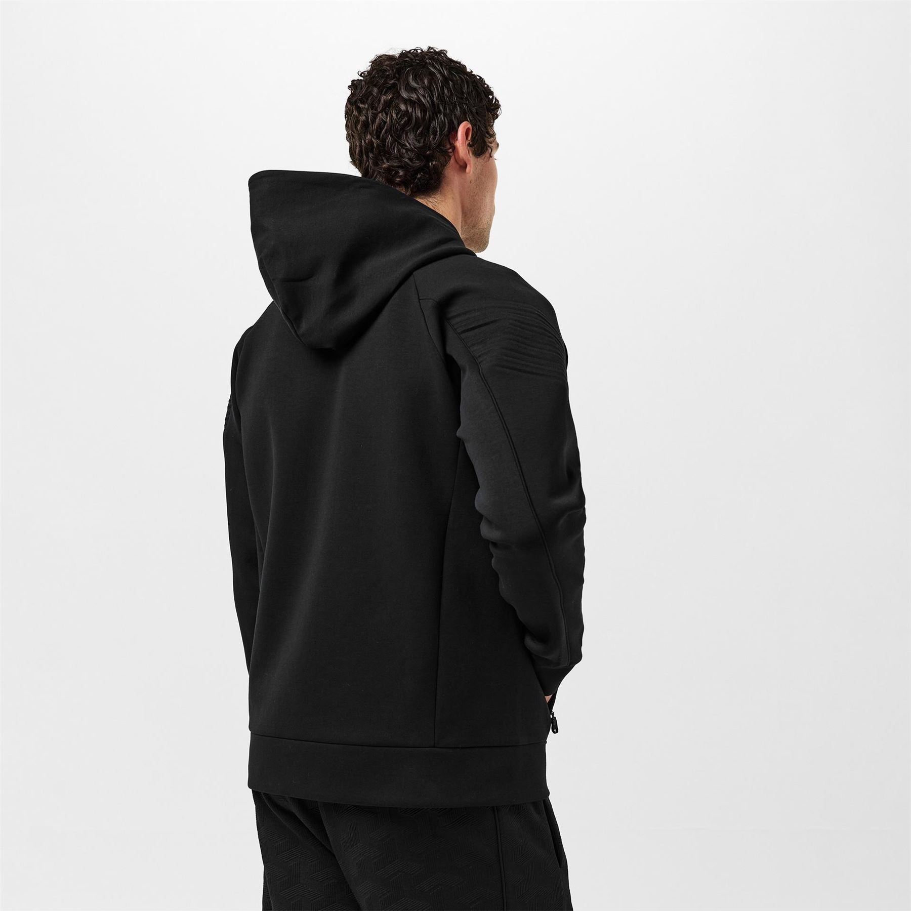Boss BOSS GREEN Full Zip Hoodie with Adjustable Drawstring Hood   Streamlined Design